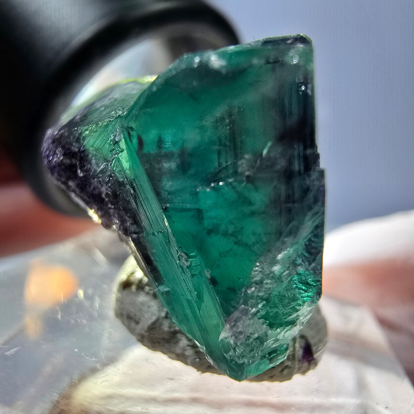 Phantom Fluorit Würfel parkettiert, grün lila Okorusu, Namibia 22*20*17mm