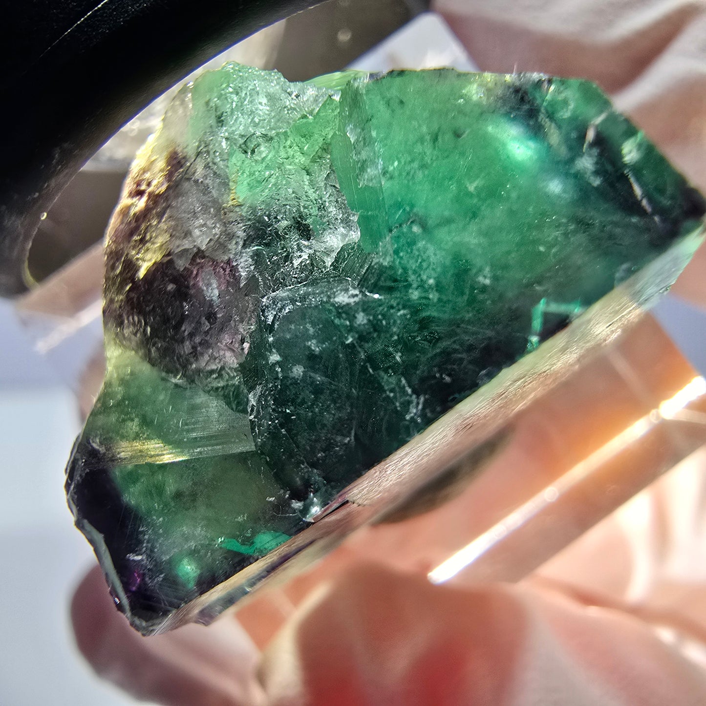 Phantom Fluorit Würfel parkettiert, grün lila Okorusu, Namibia 22*20*17mm