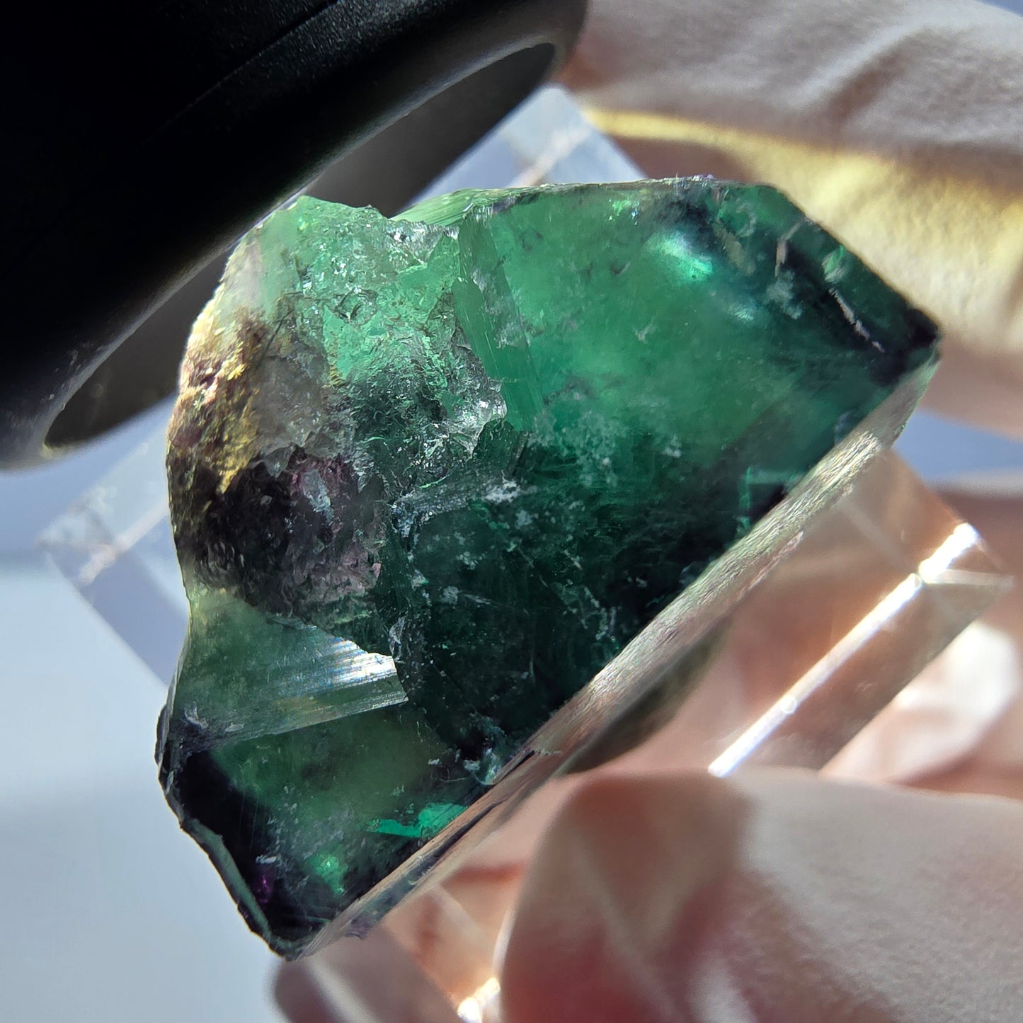 Phantom Fluorit Würfel parkettiert, grün lila Okorusu, Namibia 22*20*17mm