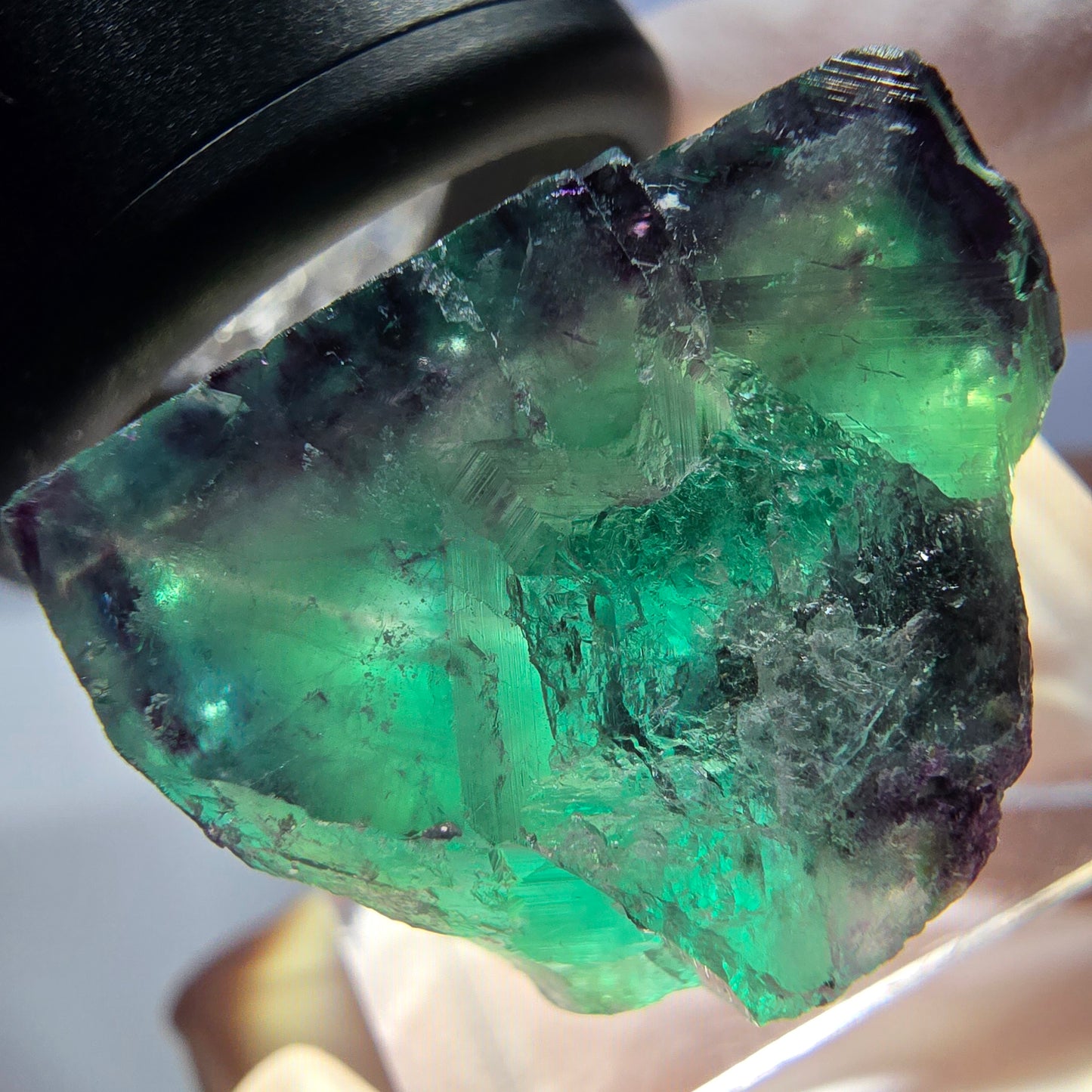 Phantom Fluorit Würfel parkettiert, grün lila Okorusu, Namibia 22*20*17mm