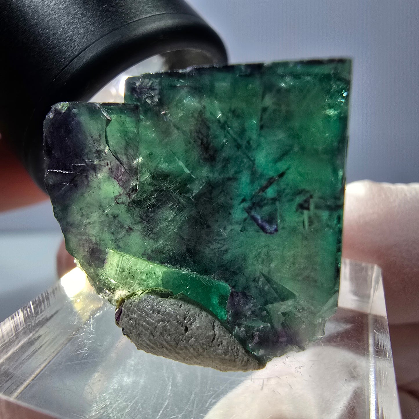 Phantom Fluorit Würfel parkettiert, grün lila Okorusu, Namibia 22*20*17mm