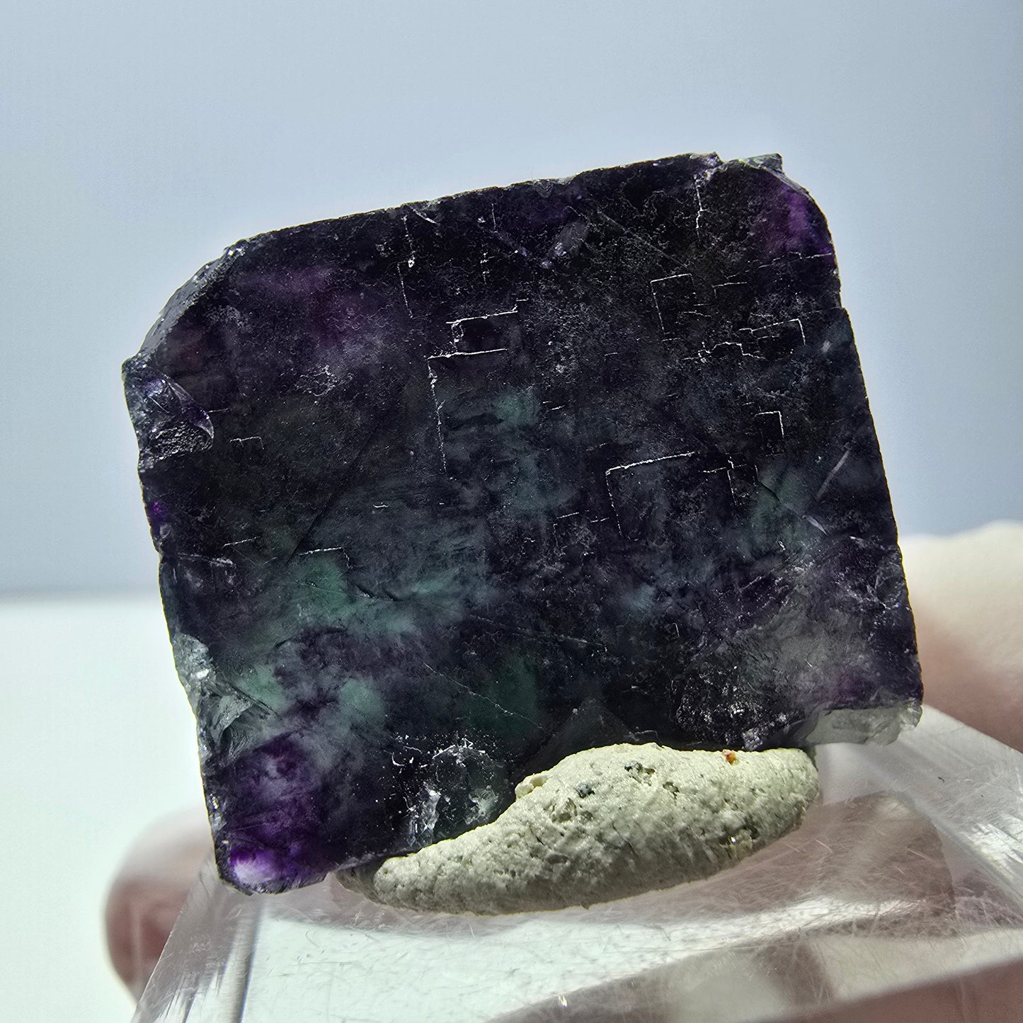 Phantom Fluorit Würfel parkettiert, grün lila Okorusu, Namibia 24*21*20mm