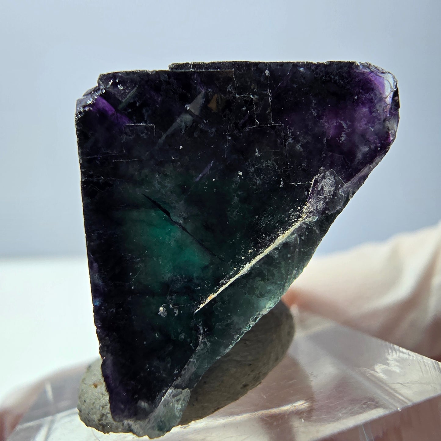 Phantom Fluorit Würfel parkettiert, grün lila Okorusu, Namibia 24*21*20mm