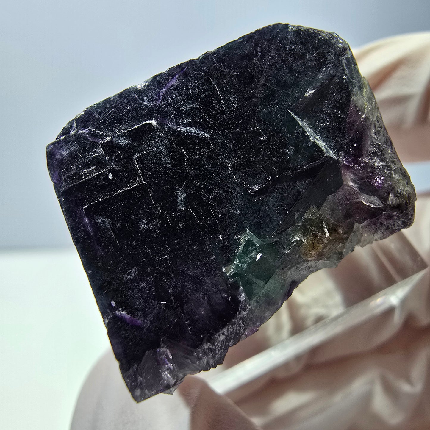 Phantom Fluorit Würfel parkettiert, grün lila Okorusu, Namibia 24*21*20mm