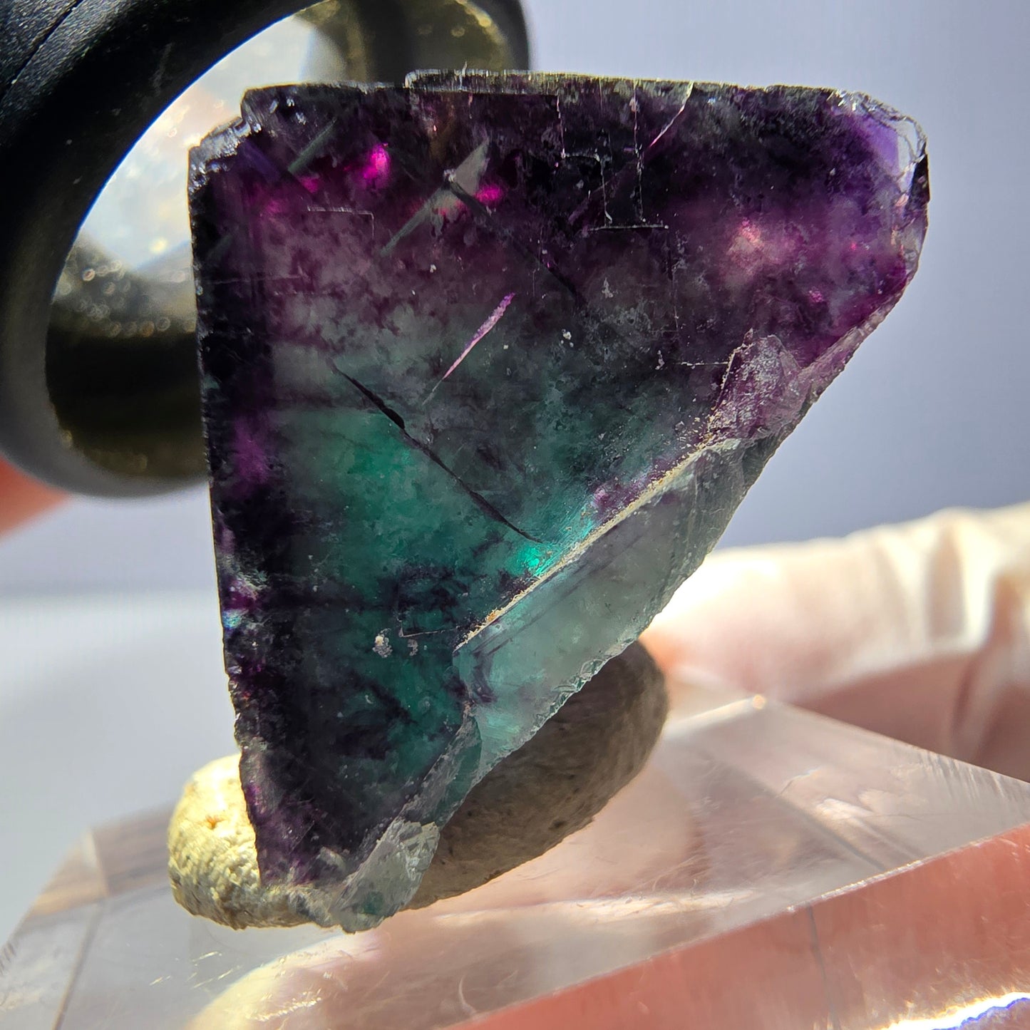 Phantom Fluorit Würfel parkettiert, grün lila Okorusu, Namibia 24*21*20mm