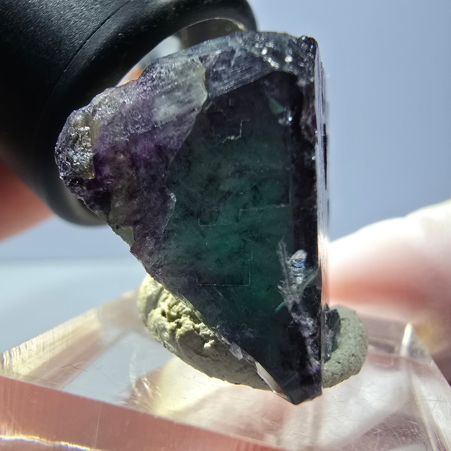 Phantom Fluorit Würfel parkettiert, grün lila Okorusu, Namibia 24*21*20mm