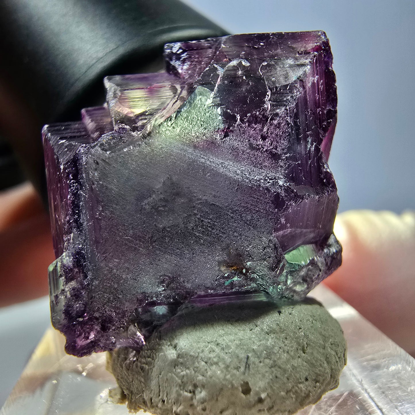 Phantom Fluorit Würfel parkettiert, grün lila Okorusu, Namibia 21*21*13mm