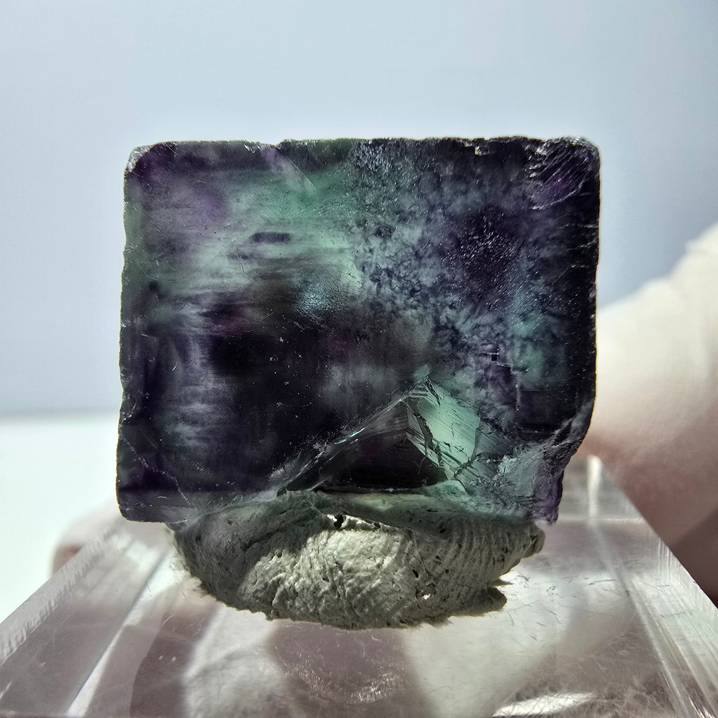 Phantom Fluorit Würfel parkettiert, grün lila Okorusu, Namibia 19*17*11mm