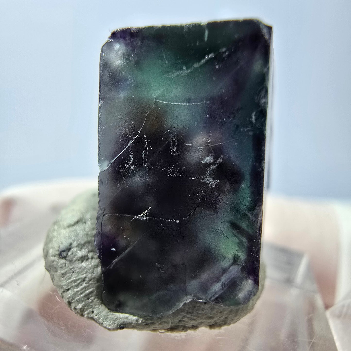 Phantom Fluorit Würfel parkettiert, grün lila Okorusu, Namibia 19*17*11mm