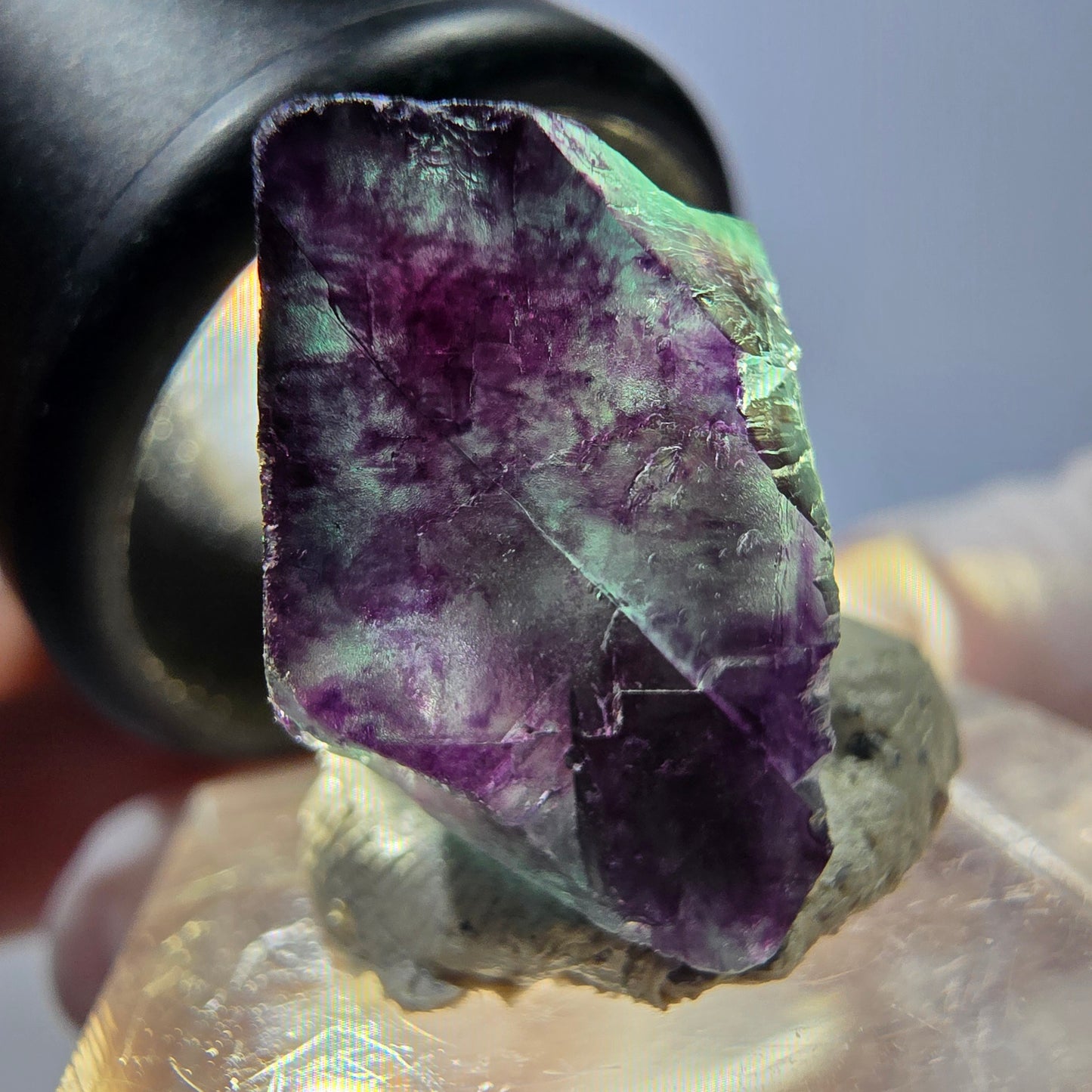 Phantom Fluorit Würfel parkettiert, grün lila Okorusu, Namibia 19*17*11mm