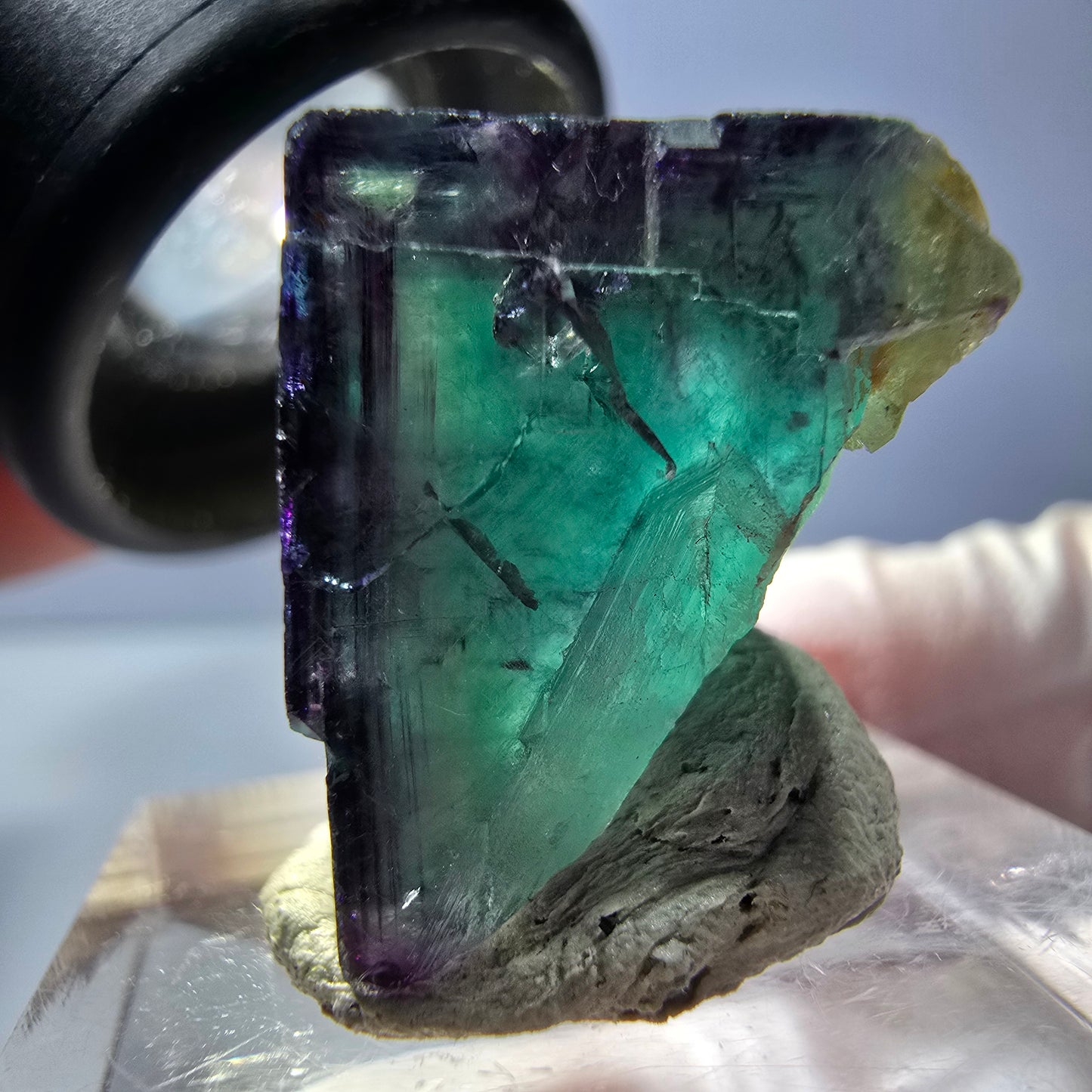 Phantom Fluorit Würfel parkettiert, grün lila Okorusu, Namibia 21*19*16mm