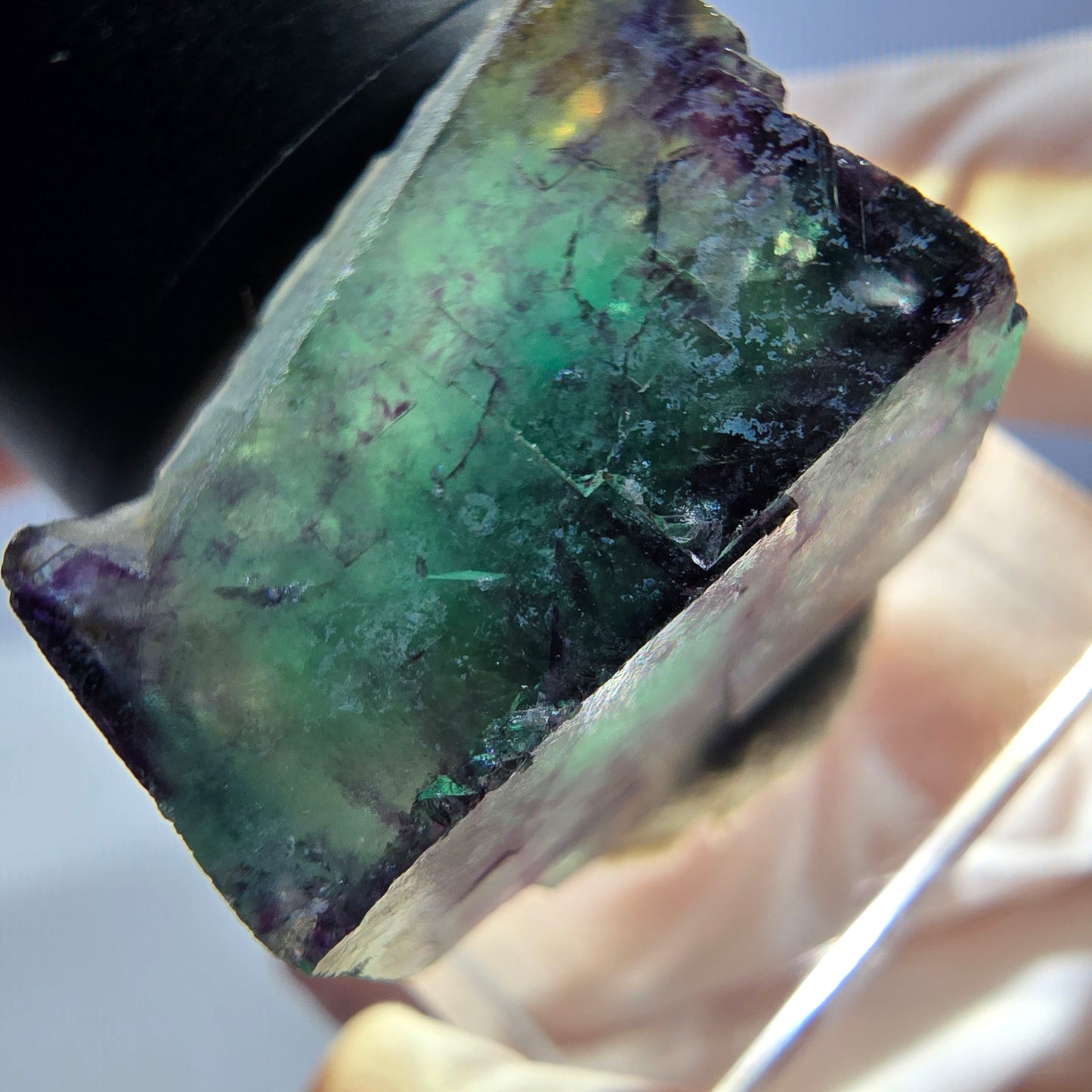 Phantom Fluorit Würfel parkettiert, grün lila Okorusu, Namibia 21*19*16mm