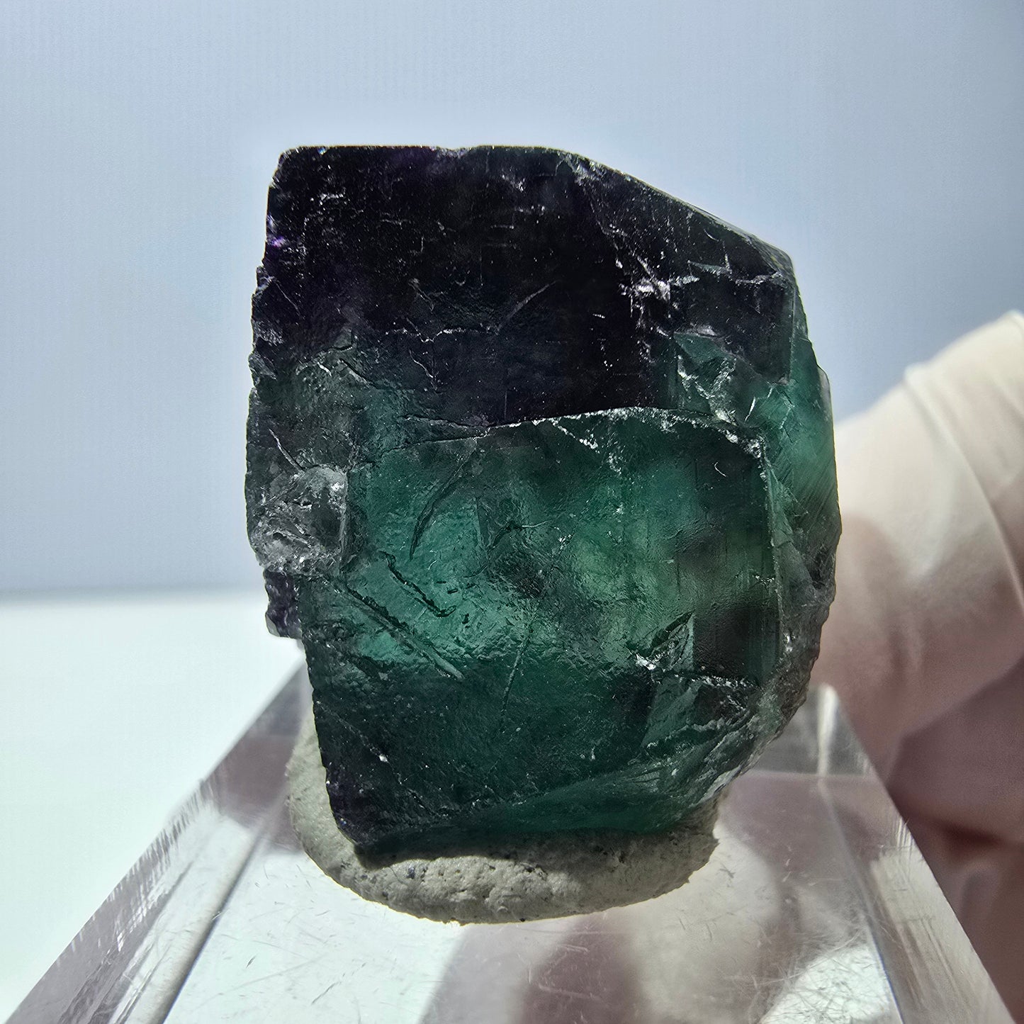 Phantom Fluorit Würfel parkettiert, grün lila Okorusu, Namibia 25*23*20mm
