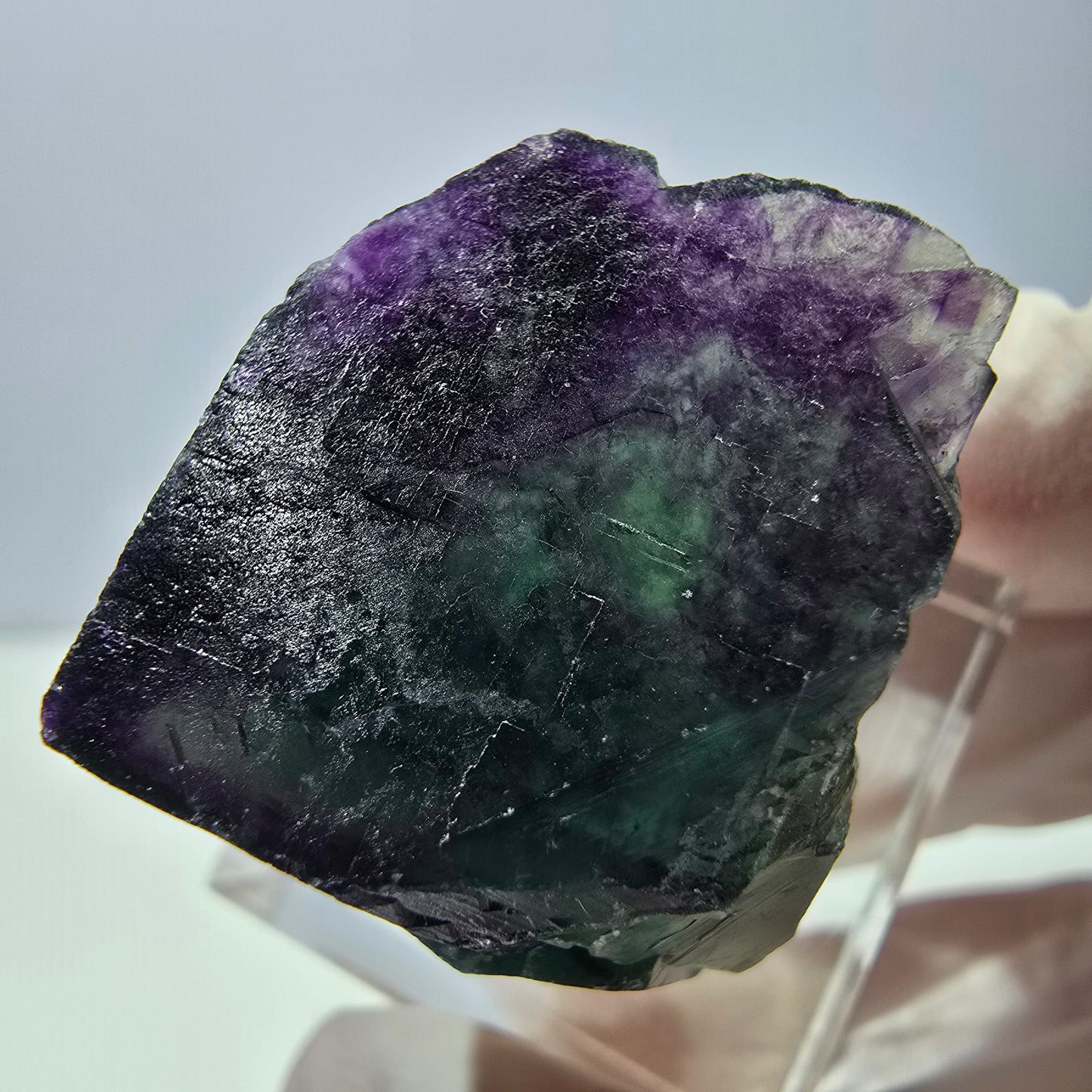 Phantom Fluorit Würfel parkettiert, grün lila Okorusu, Namibia 25*23*20mm