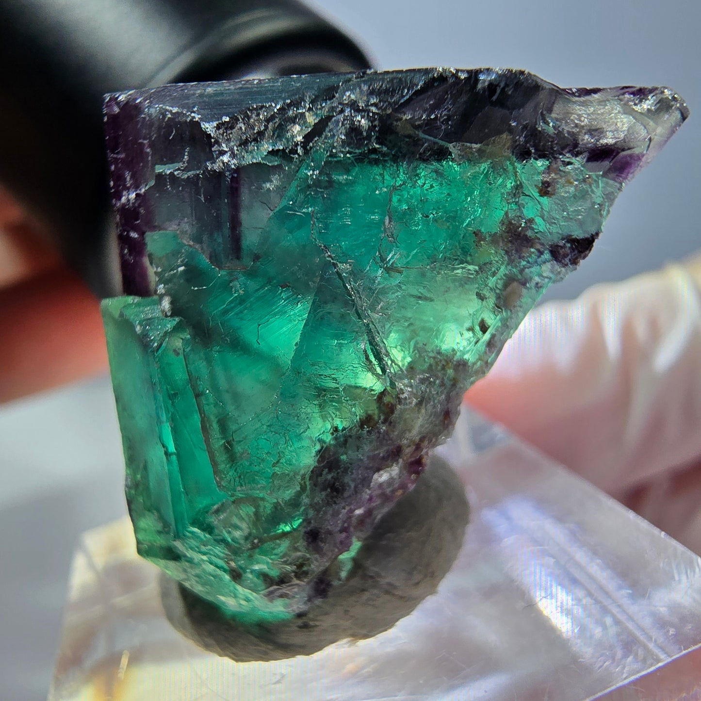 Phantom Fluorit Würfel parkettiert, grün lila Okorusu, Namibia 25*23*20mm