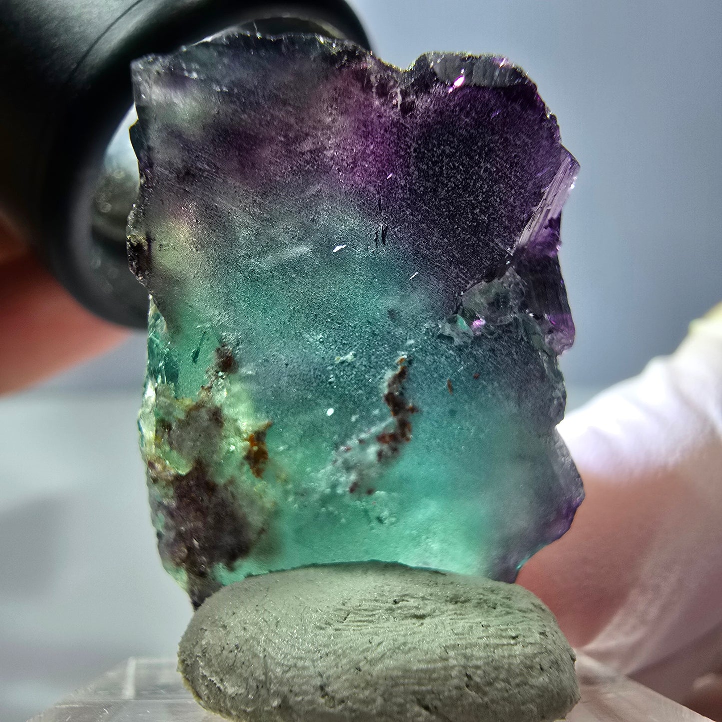 Phantom Fluorit Würfel parkettiert, grün lila Okorusu, Namibia 25*23*20mm