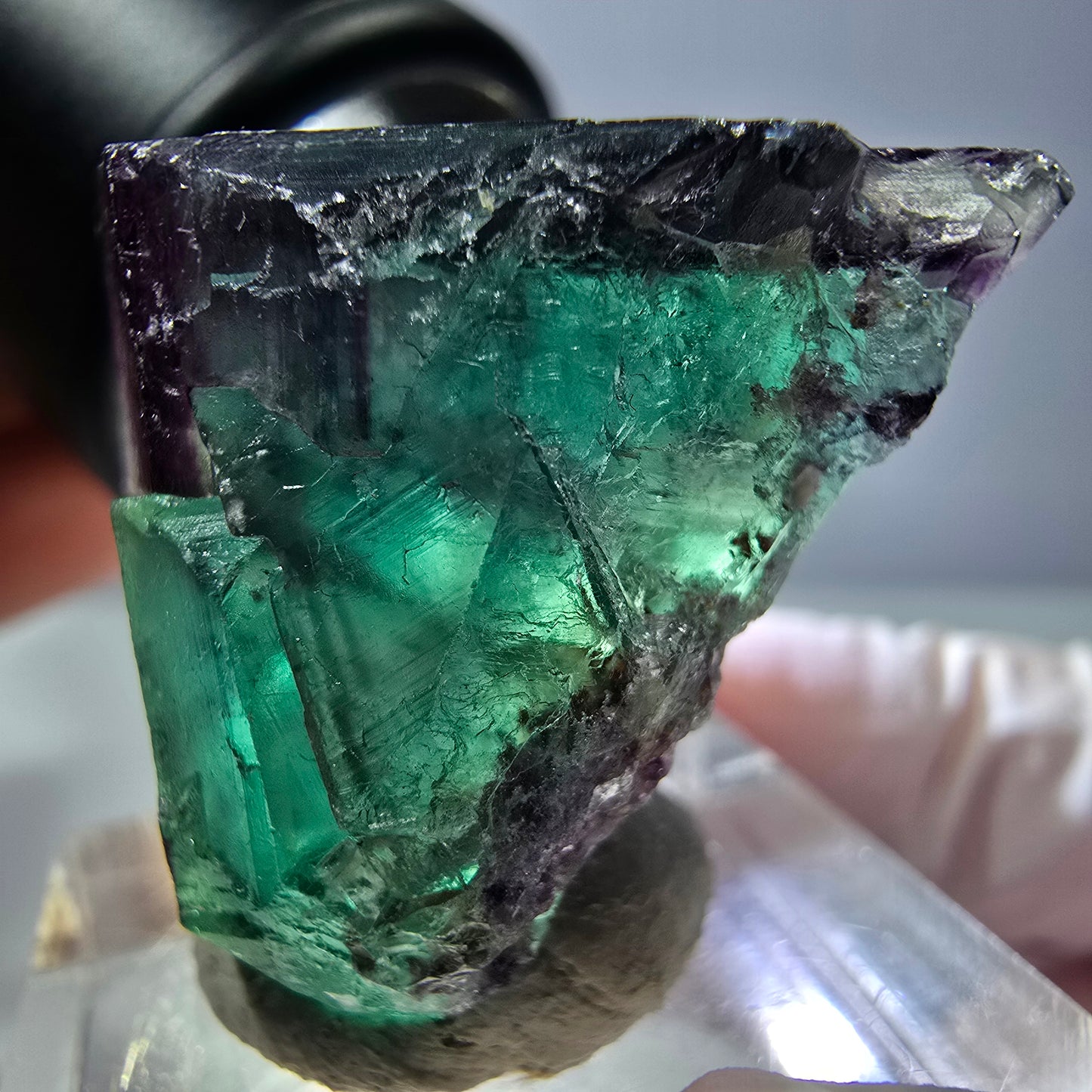 Phantom Fluorit Würfel parkettiert, grün lila Okorusu, Namibia 25*23*20mm
