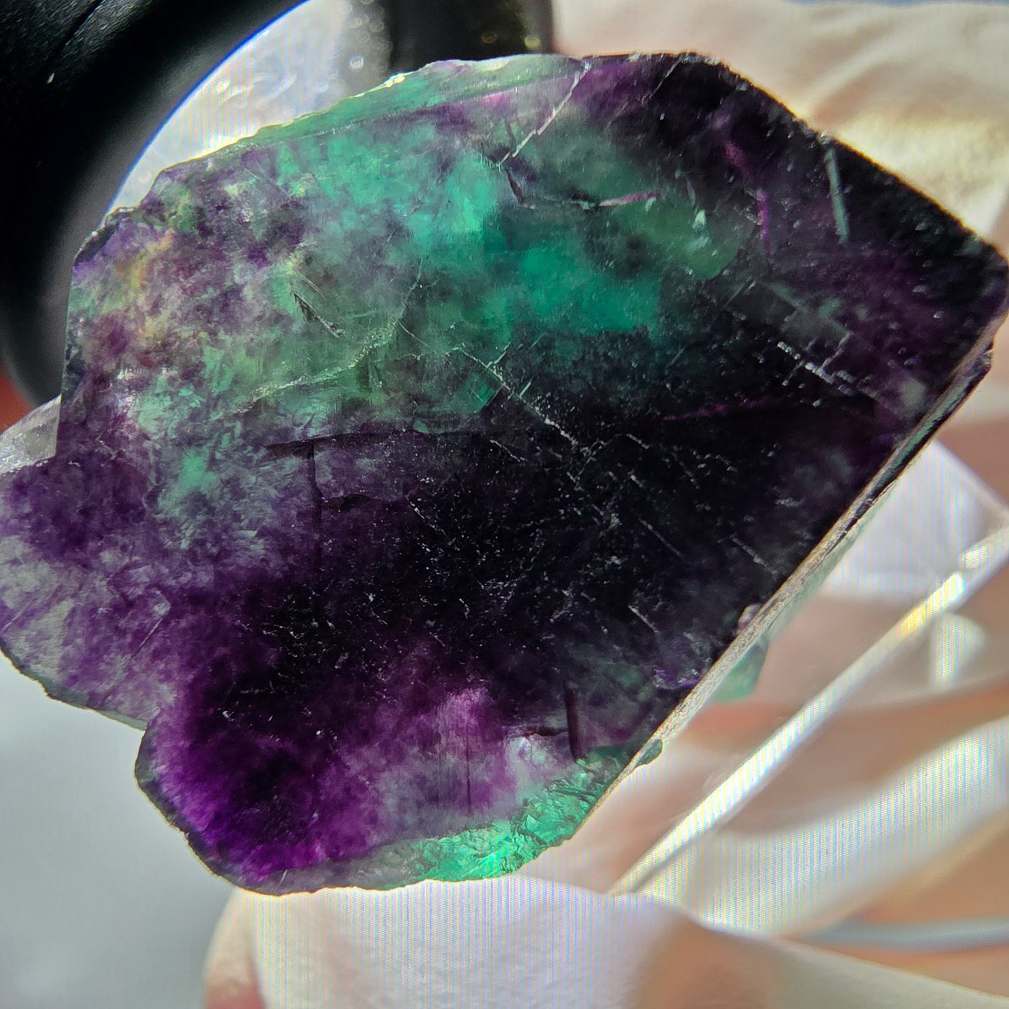 Phantom Fluorit Würfel parkettiert, grün lila Okorusu, Namibia 25*23*20mm