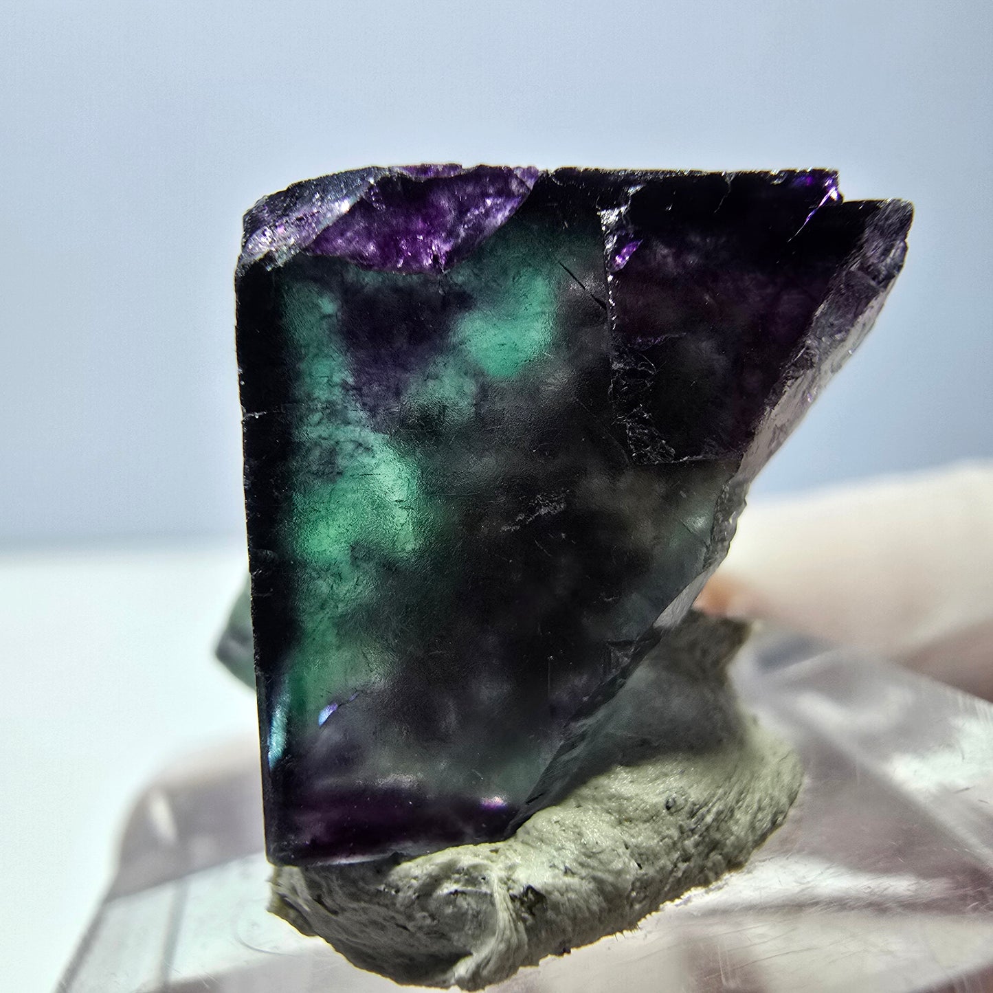 Phantom Fluorit Würfel parkettiert, grün lila Okorusu, Namibia 19*18*17mm