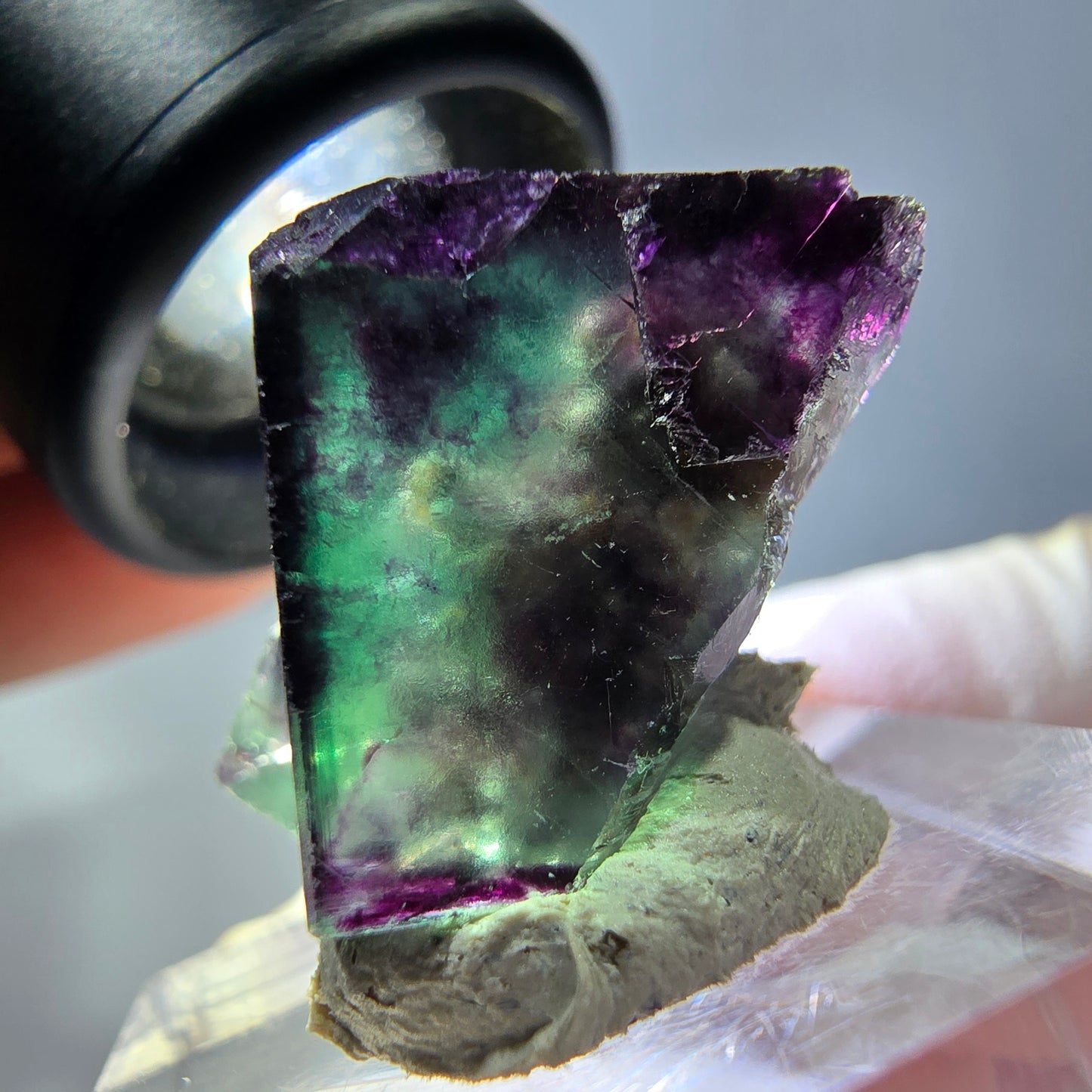 Phantom Fluorit Würfel parkettiert, grün lila Okorusu, Namibia 19*18*17mm