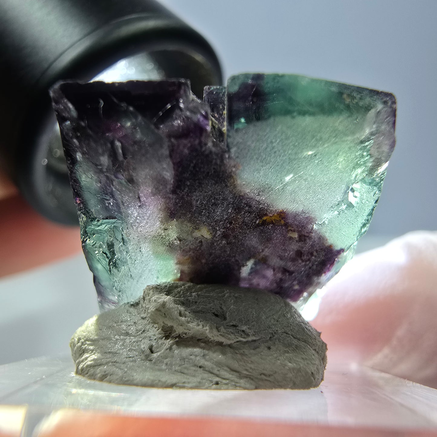Phantom Fluorit Würfel parkettiert, grün lila Okorusu, Namibia 19*18*17mm