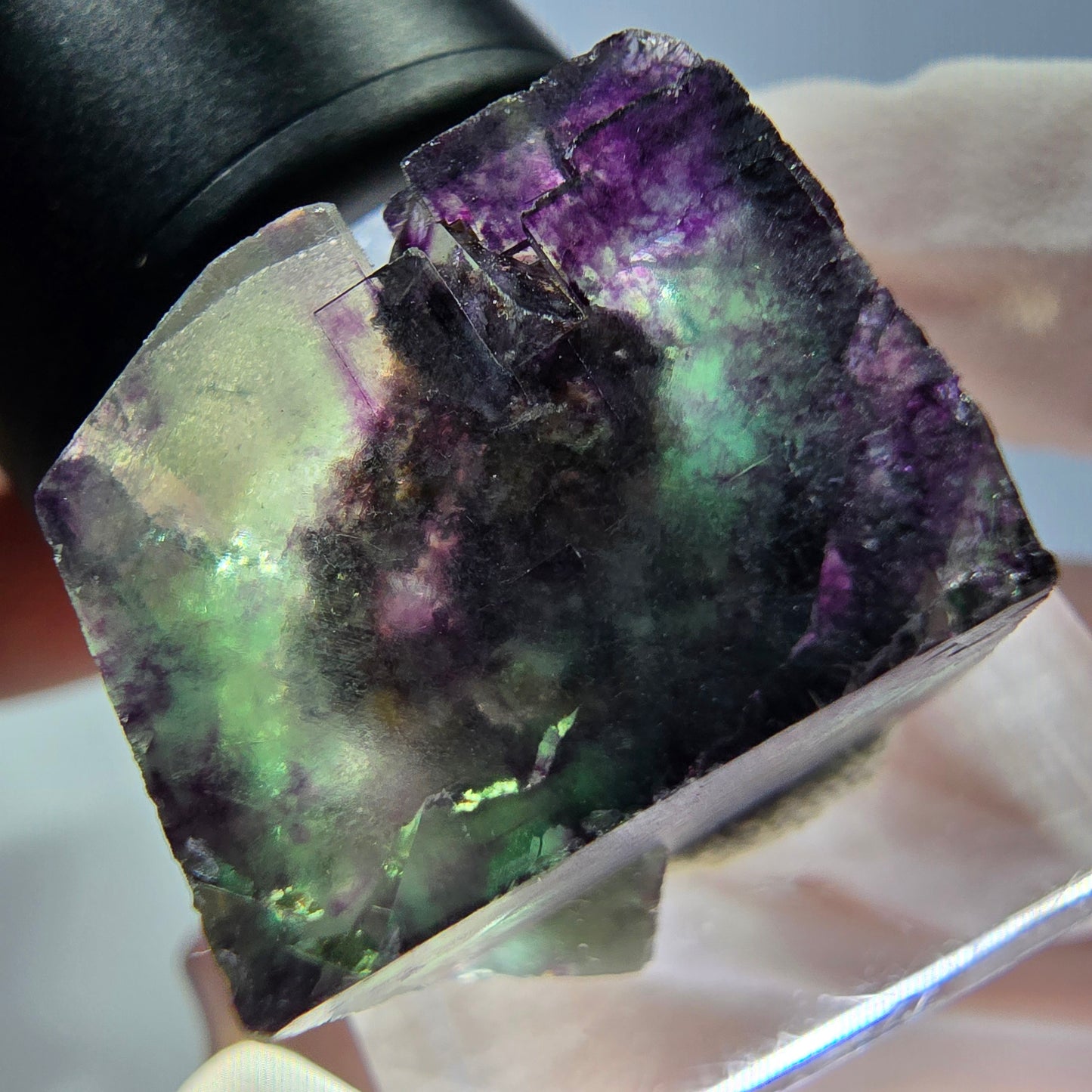 Phantom Fluorit Würfel parkettiert, grün lila Okorusu, Namibia 19*18*17mm