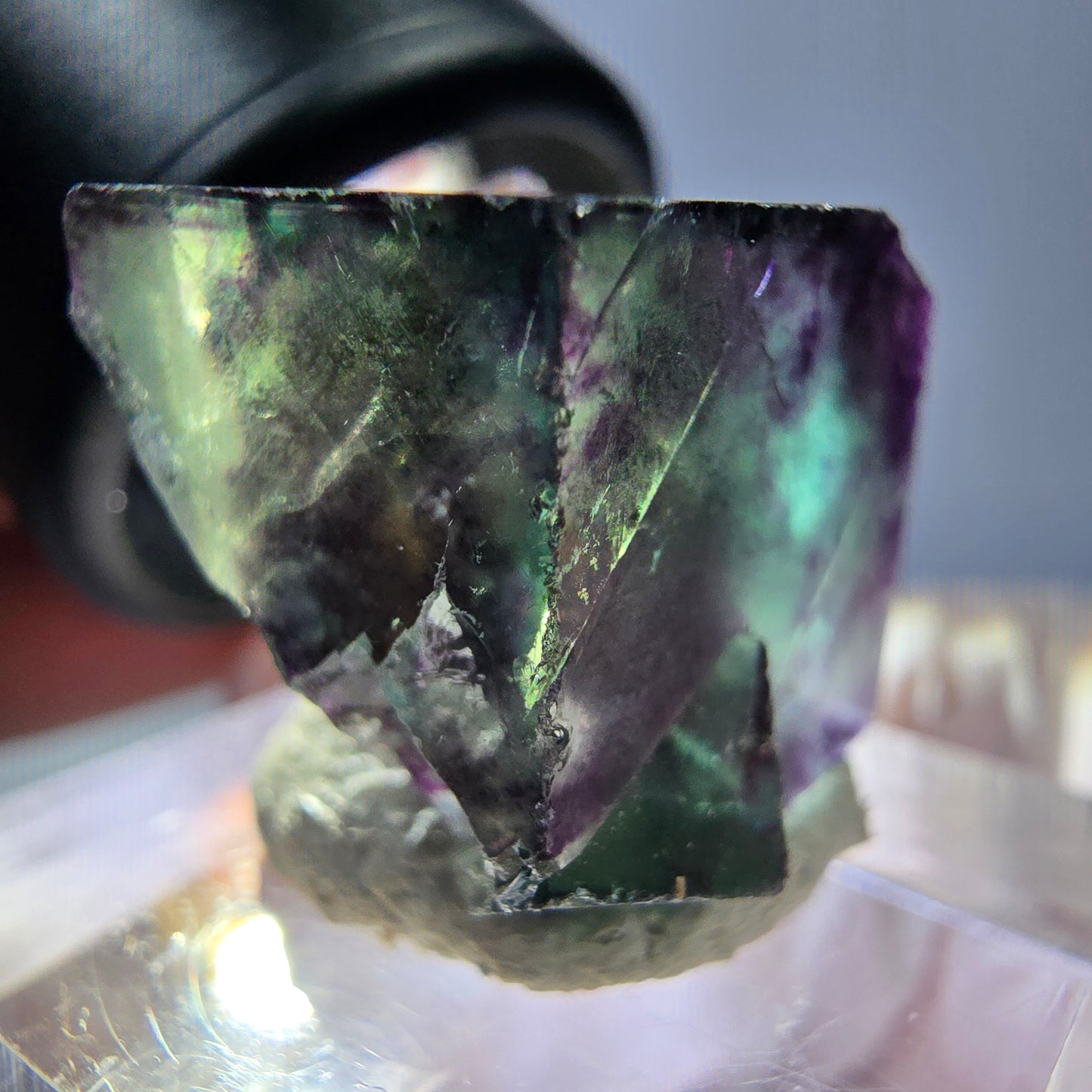 Phantom Fluorit Würfel parkettiert, grün lila Okorusu, Namibia 19*18*17mm