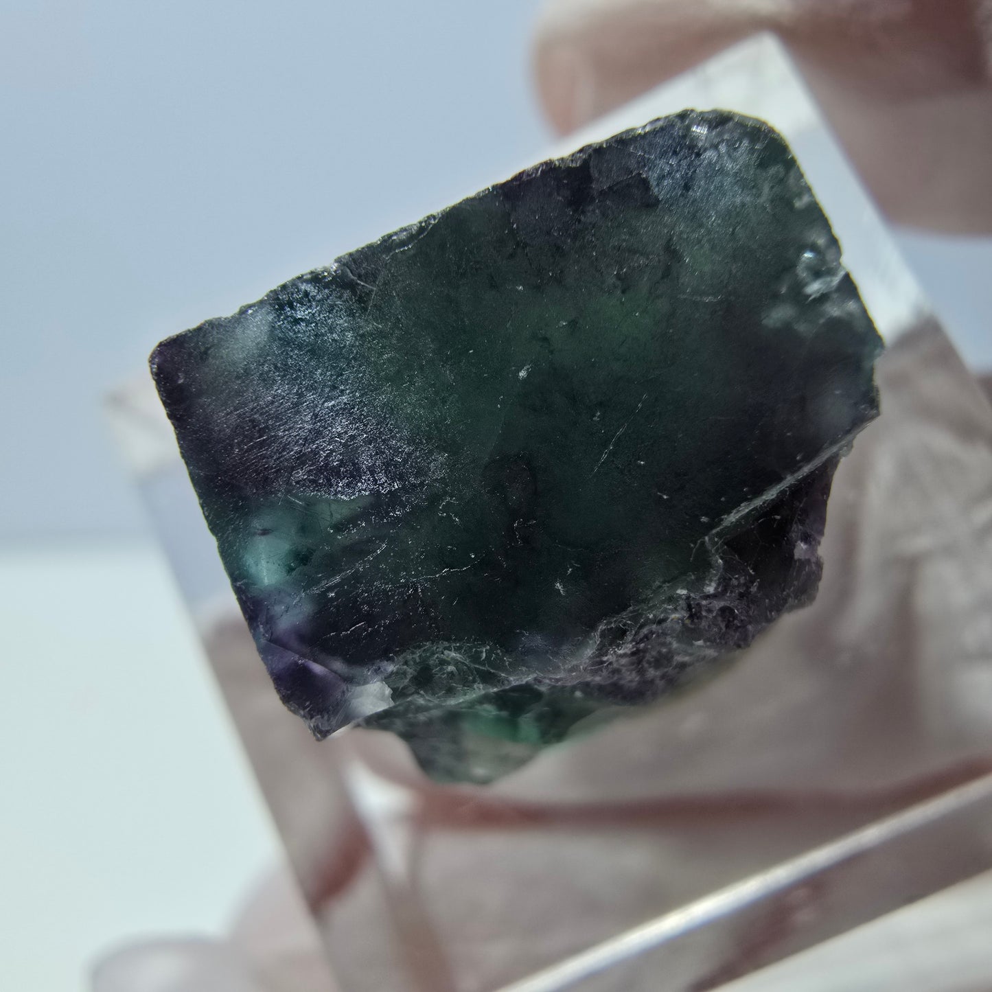 Phantom Fluorit Würfel parkettiert, grün lila Okorusu, Namibia 15*15*12mm