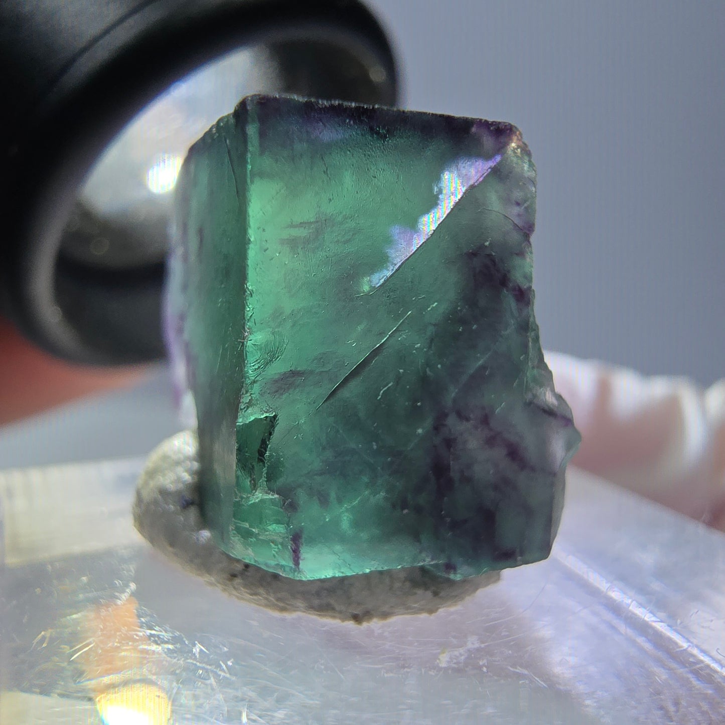 Phantom Fluorit Würfel parkettiert, grün lila Okorusu, Namibia 15*15*12mm