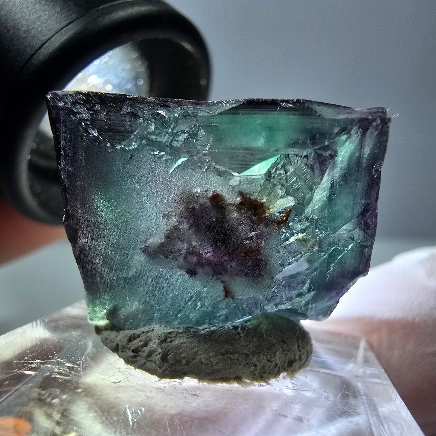 Phantom Fluorit Würfel parkettiert, grün lila Okorusu, Namibia 22*18*12mm