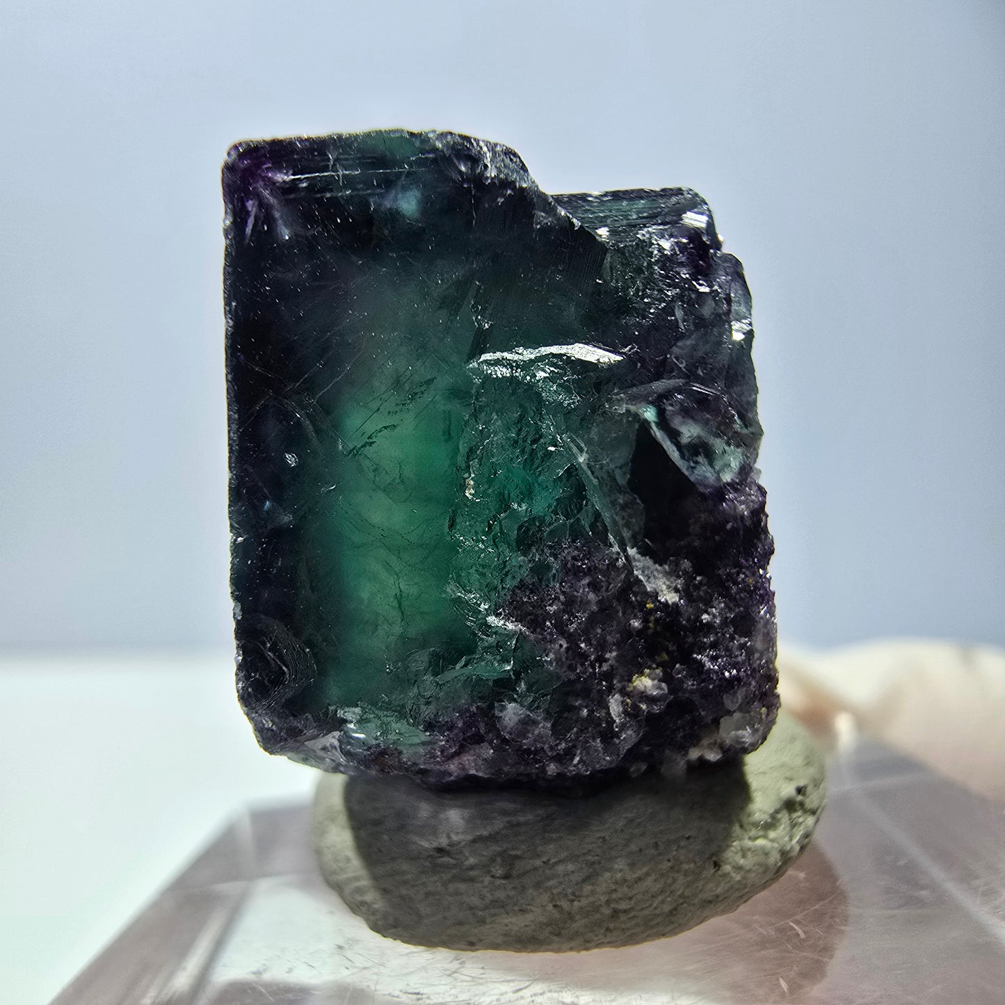 Phantom Fluorit Würfel parkettiert, grün lila Okorusu, Namibia 22*20*14mm