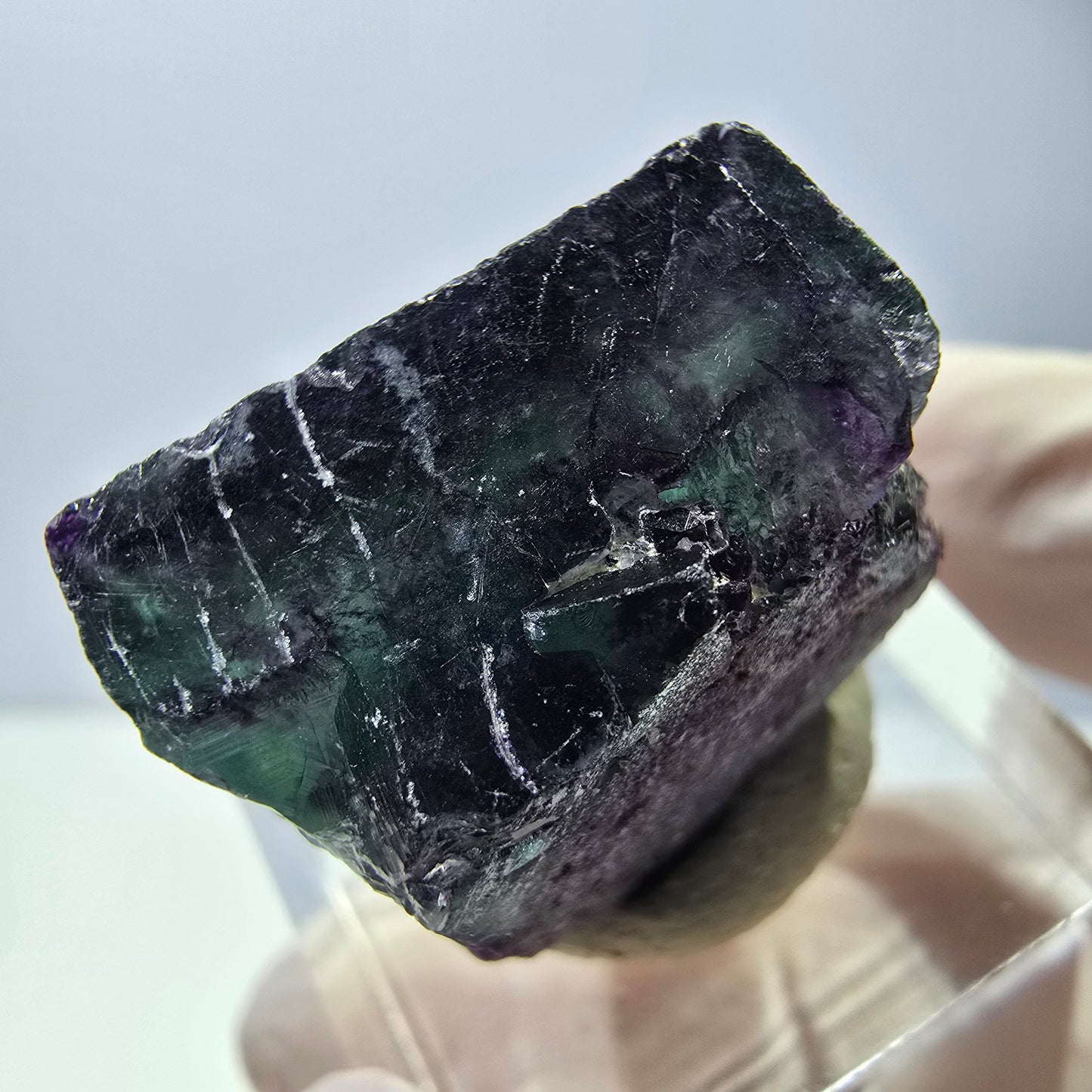 Phantom Fluorit Würfel parkettiert, grün lila Okorusu, Namibia 22*20*14mm