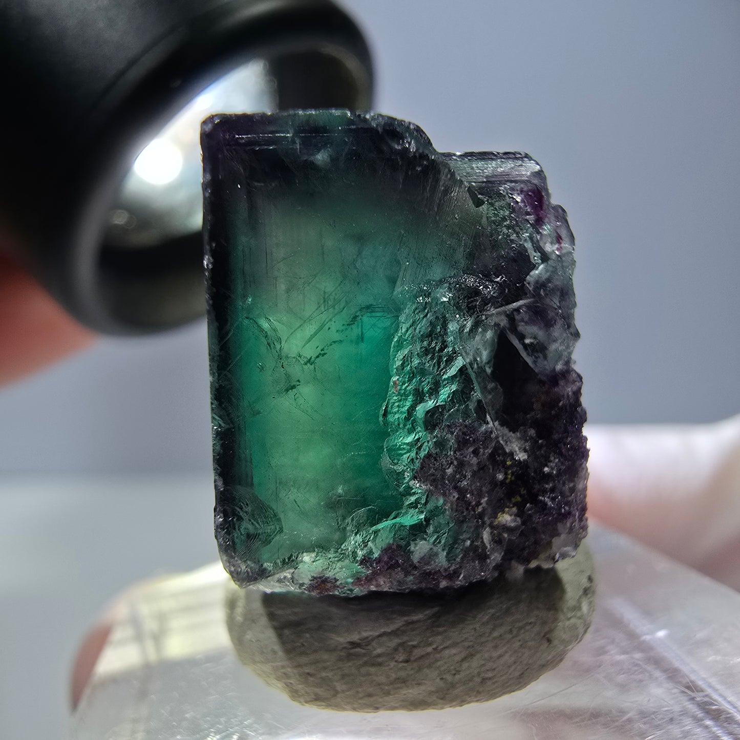 Phantom Fluorit Würfel parkettiert, grün lila Okorusu, Namibia 22*20*14mm