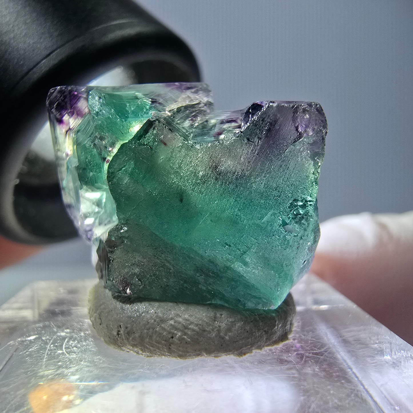 Phantom Fluorit Würfel parkettiert, grün lila Okorusu, Namibia 19*16*11mm