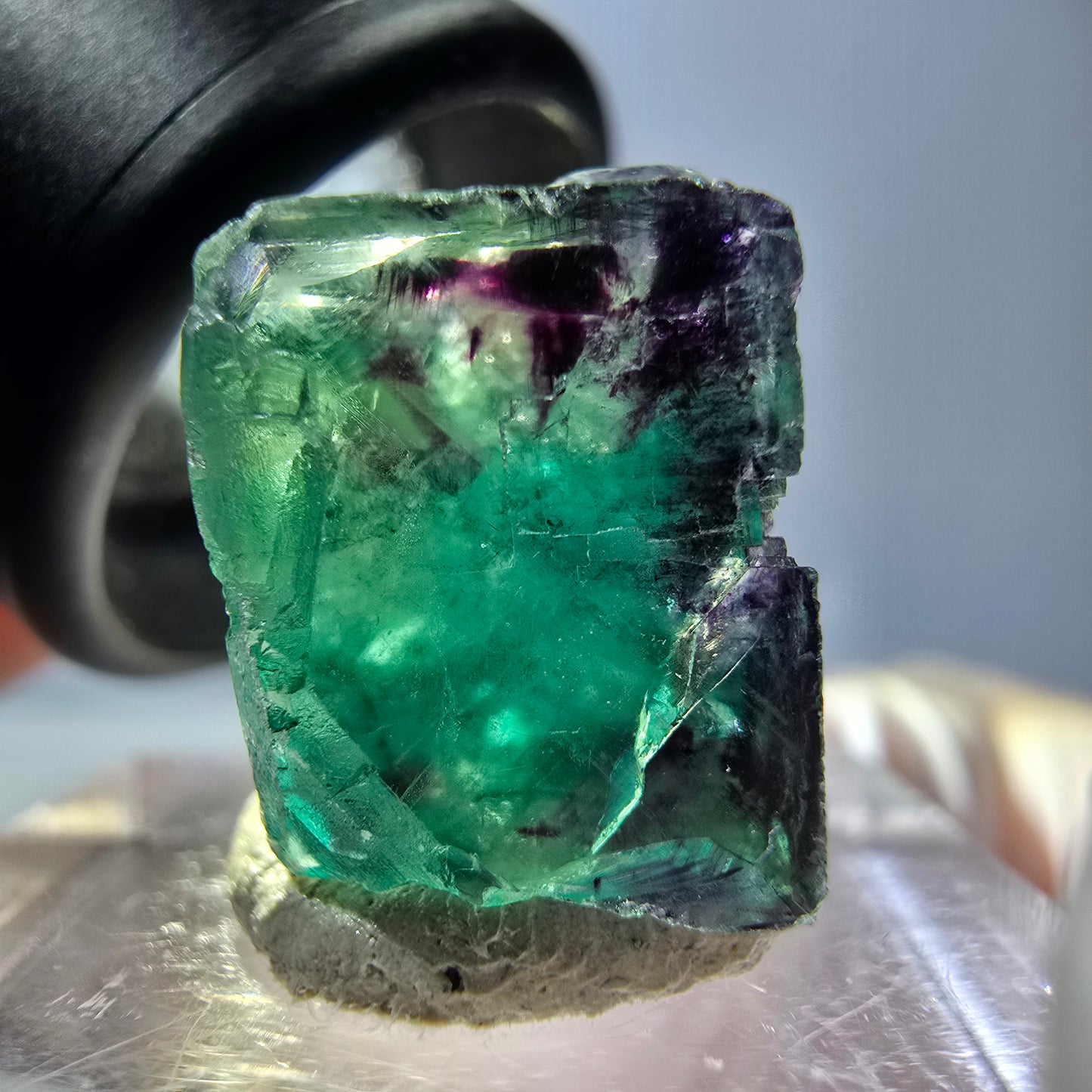 Phantom Fluorit Würfel parkettiert, grün lila Okorusu, Namibia 19*16*11mm