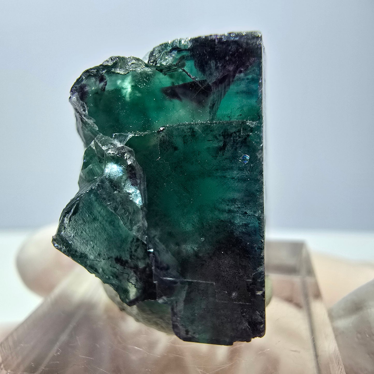 Phantom Fluorite cube parquetted, green purple Okorusu, Namibia 23*22*17mm