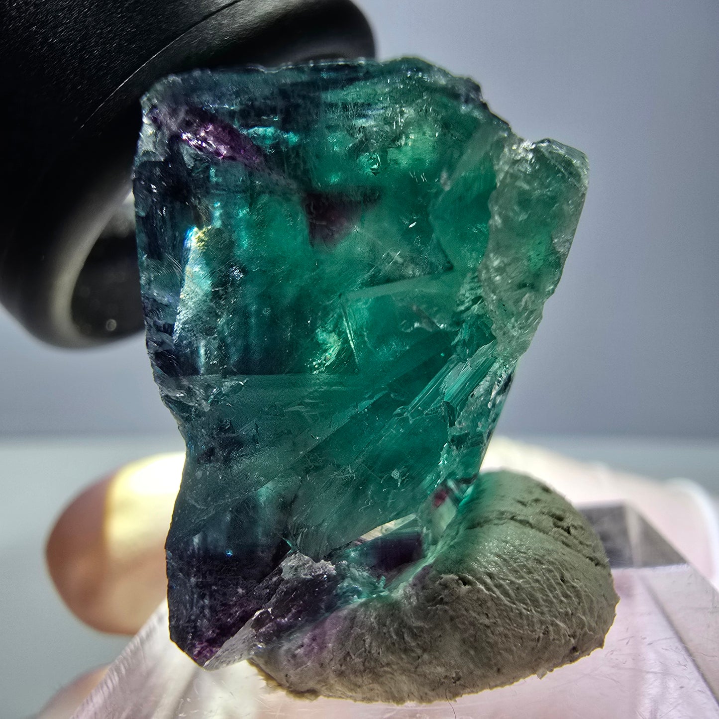 Phantom Fluorite cube parquetted, green purple Okorusu, Namibia 23*22*17mm
