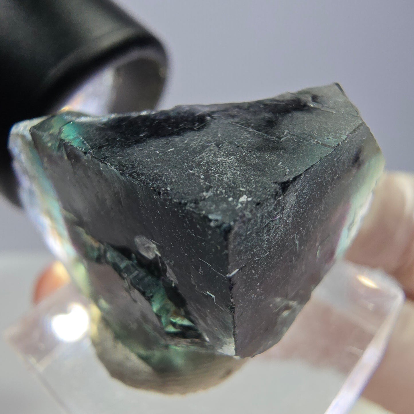 Phantom Fluorite cube parquetted, green purple Okorusu, Namibia 27*22*21mm