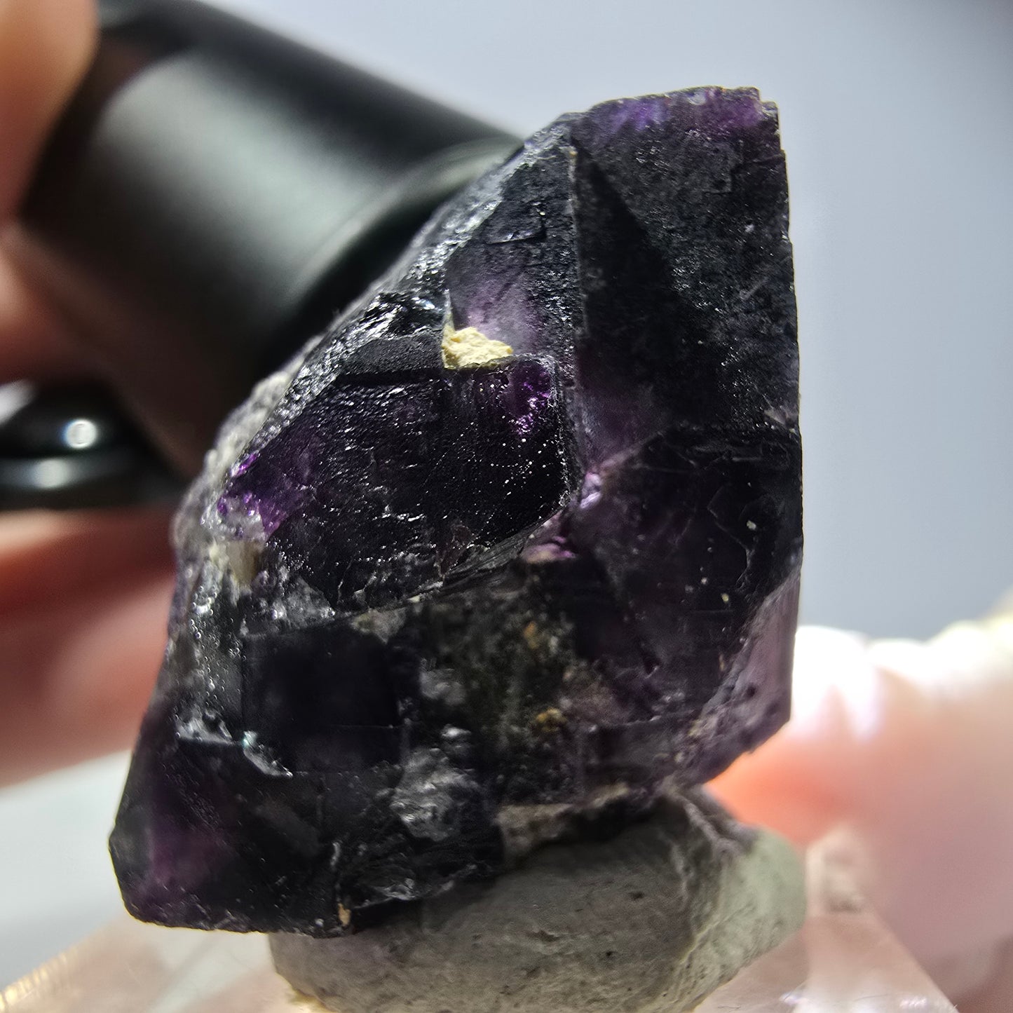 Phantom Fluorite cube parquetted, green purple Okorusu, Namibia 26*24*22mm