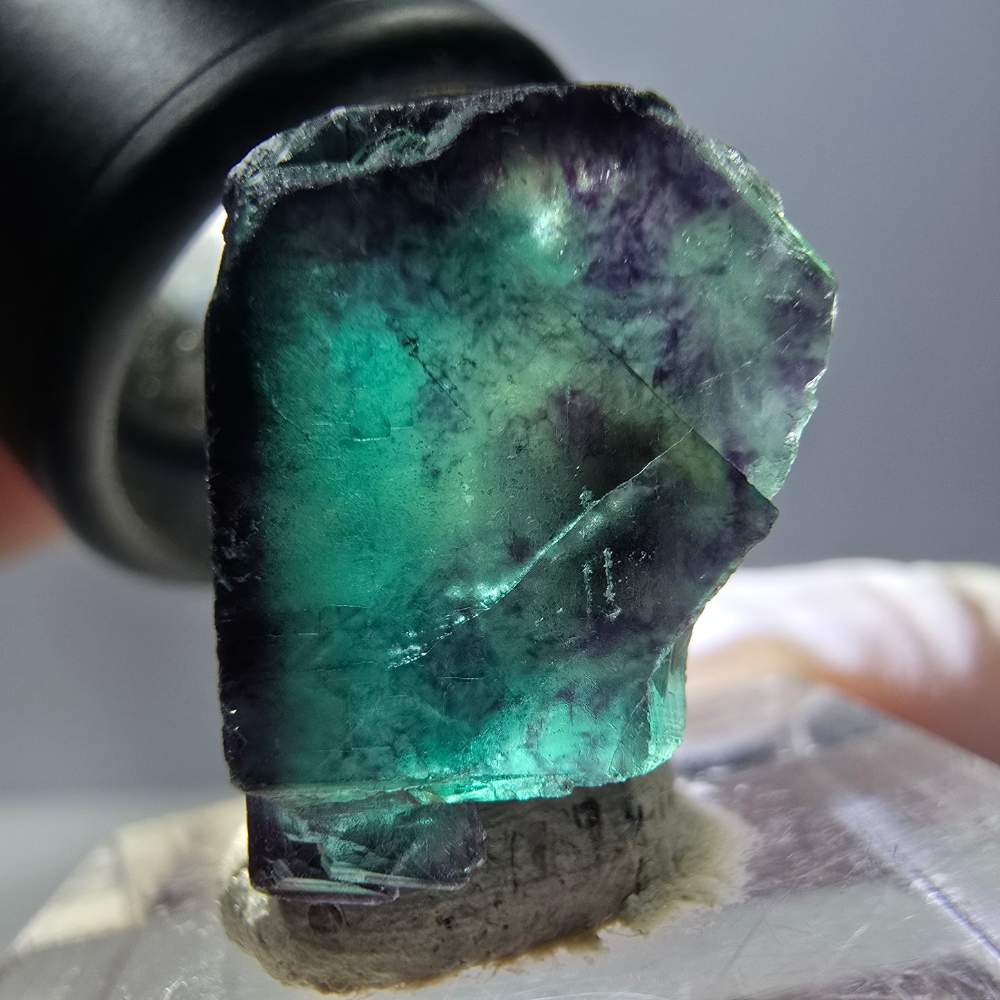 Phantom Fluorite cube parquetted, green purple Okorusu, Namibia 17*17*16mm