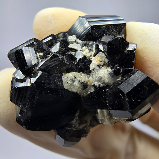 Symm. Schorl Tourmaline Orthoclase Hyalite Specimen Erongo, Namibia 25*21*15mm Collection