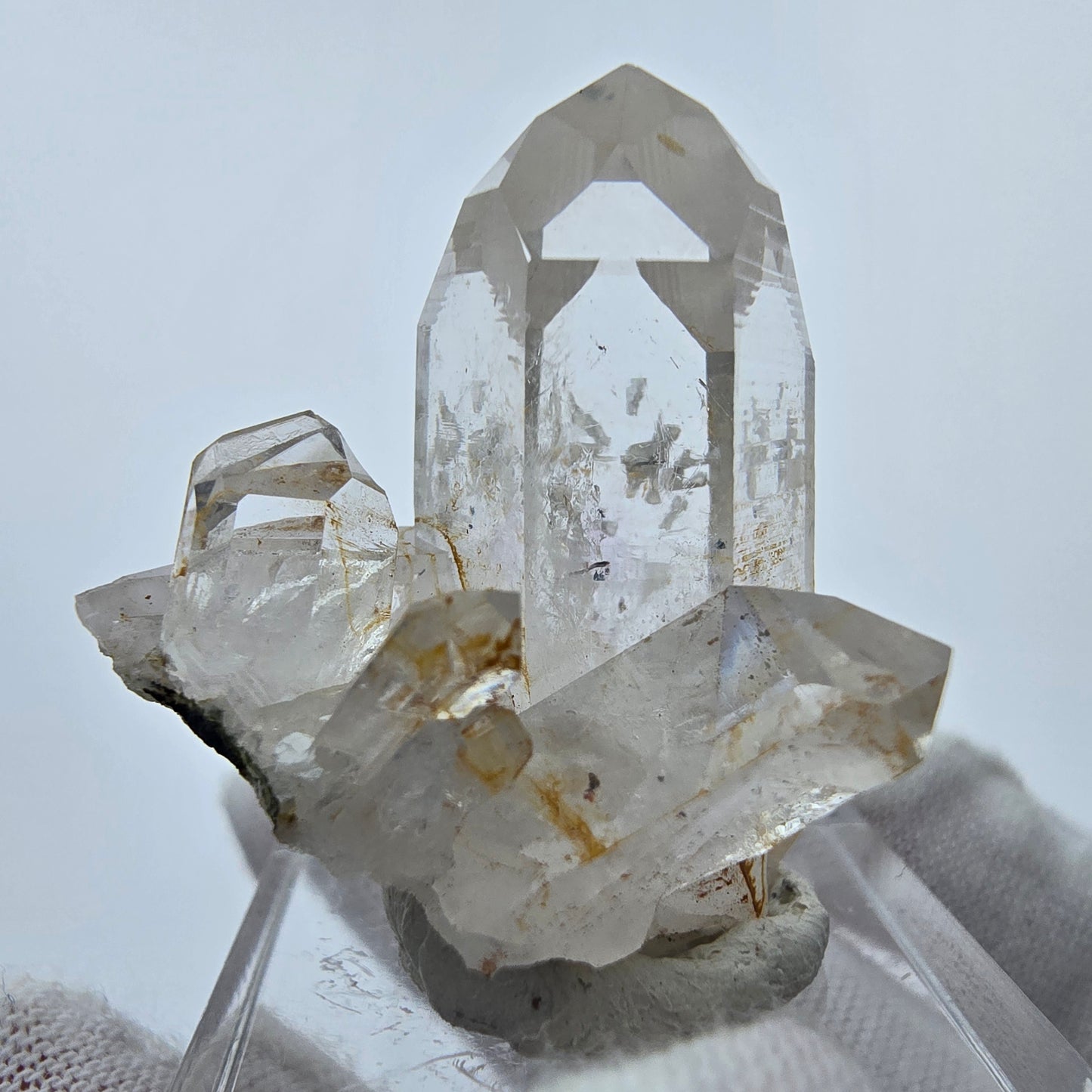 Phantom Quartz Prehnite Hematite Crystal Streep Mine Goboboseb Namibia 29*26*27mm