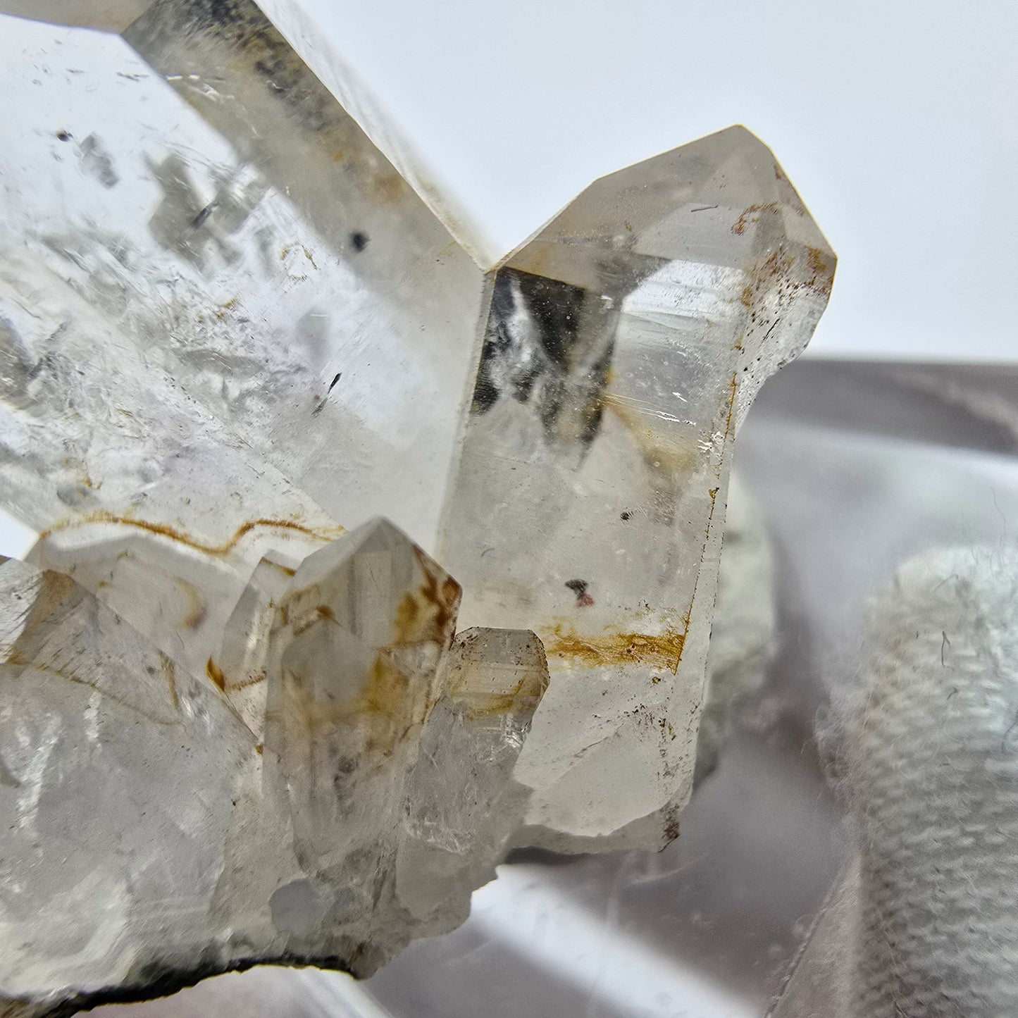 Phantom Quartz Prehnite Hematite Crystal Streep Mine Goboboseb Namibia 29*26*27mm