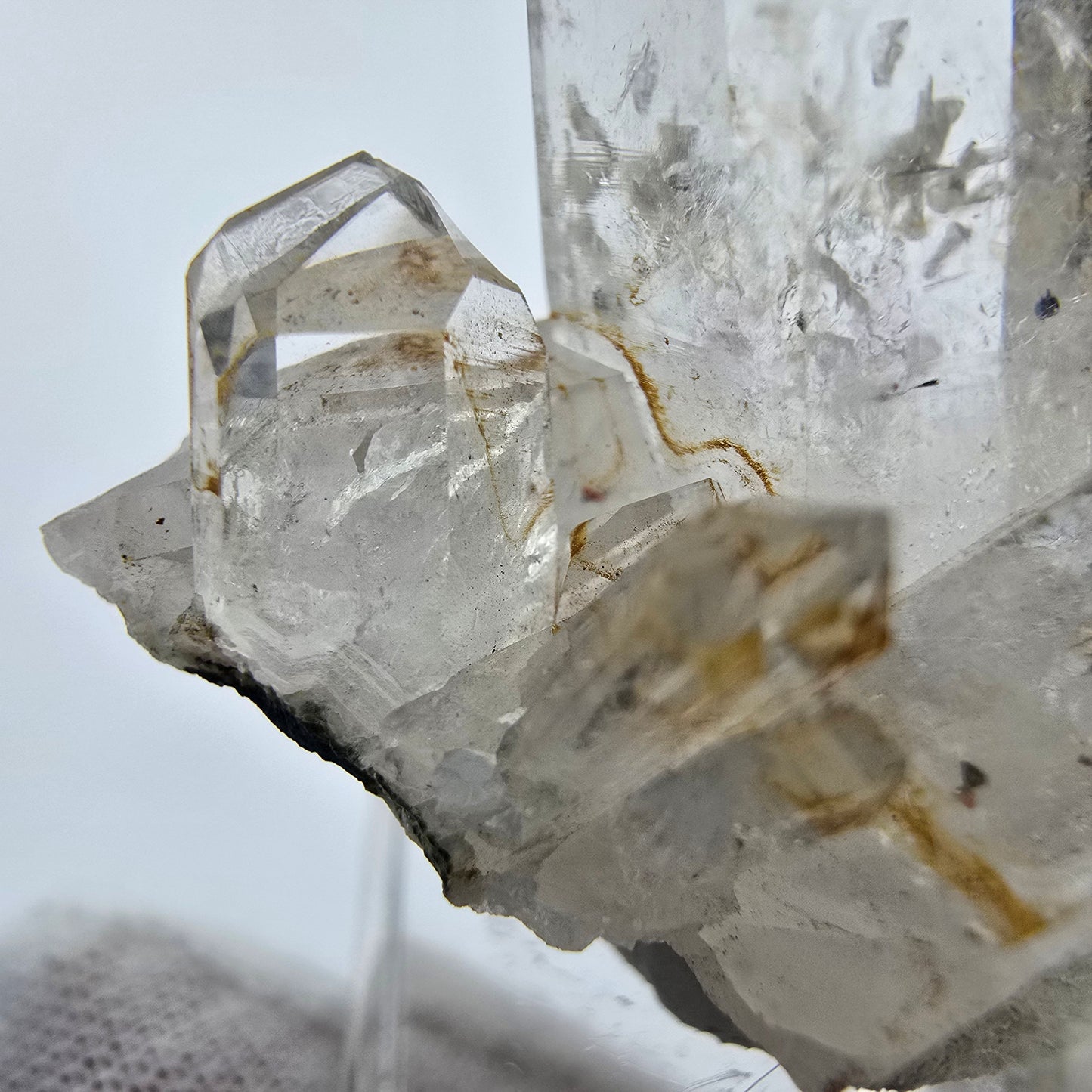 Phantom Quartz Prehnite Hematite Crystal Streep Mine Goboboseb Namibia 29*26*27mm