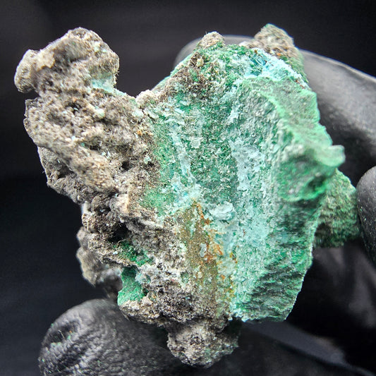 Malachite rare, stade chrysocolle Kaokoveld, collection Namibie 35*34*27mm