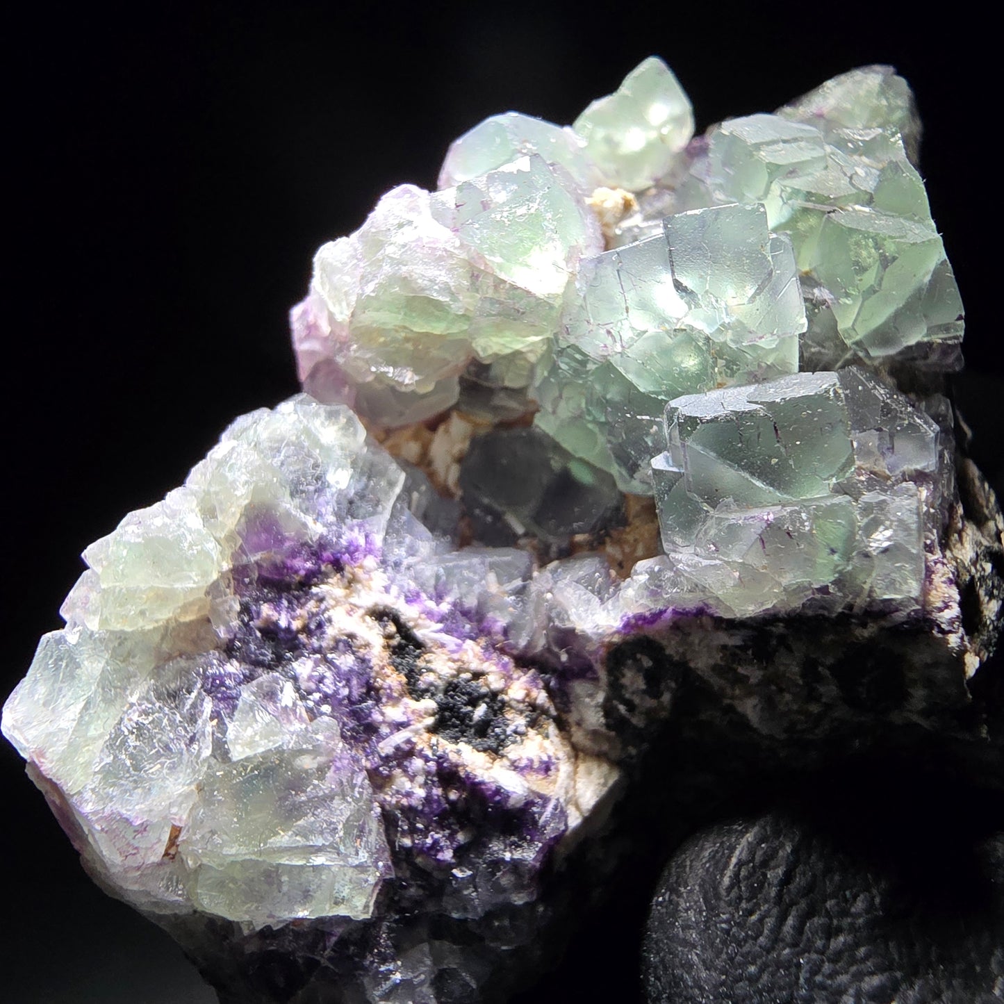 Zonare Fluorit Muskovit Schörl Orthoklas Stufe Erongo Namibia 56*42*29mm
