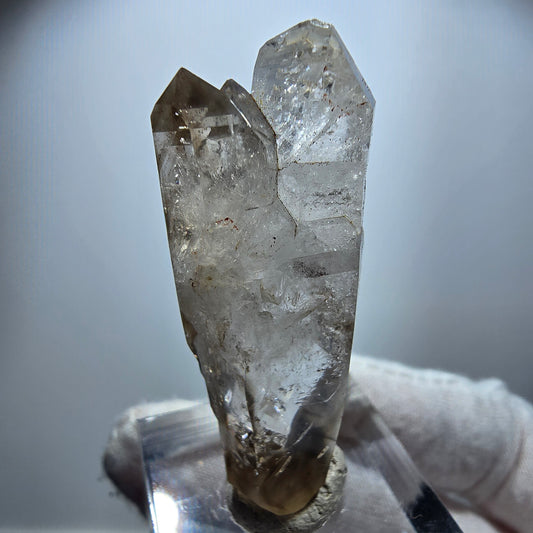 Klarer Phantom Rauchquarz DT Zepter Kristall Goboboseb, Namibia 45*18*12mm