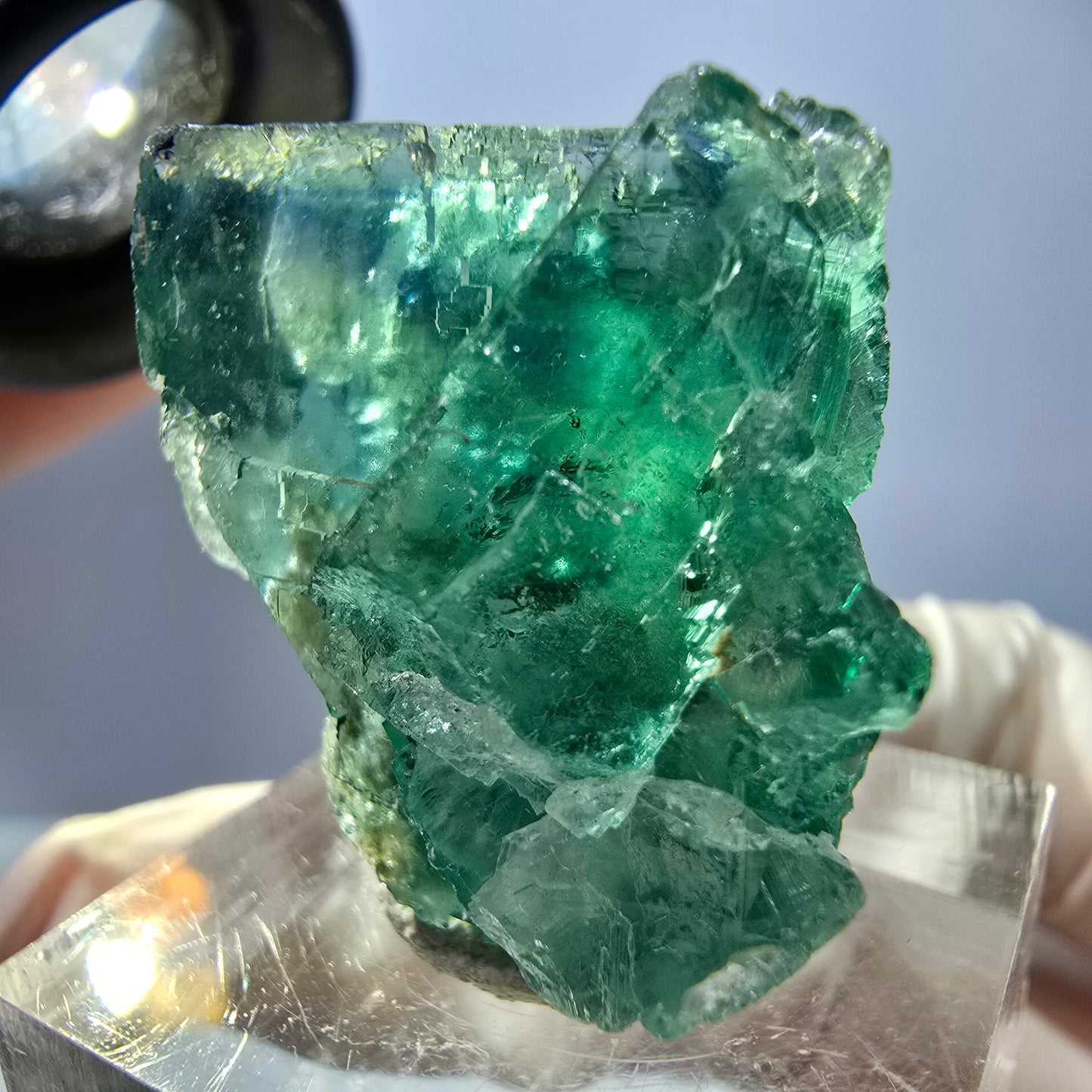 Seltene Phantom Fluorit Würfel Stufe, grün Okorusu, Namibia 31*27*17mm