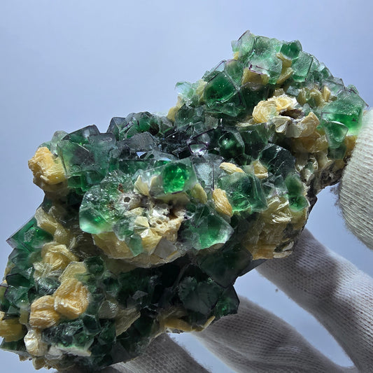 Phantom Fluorit Würfel Schörl Turmalin Muskovit Stufe Erongo Namibia 102*62*54mm