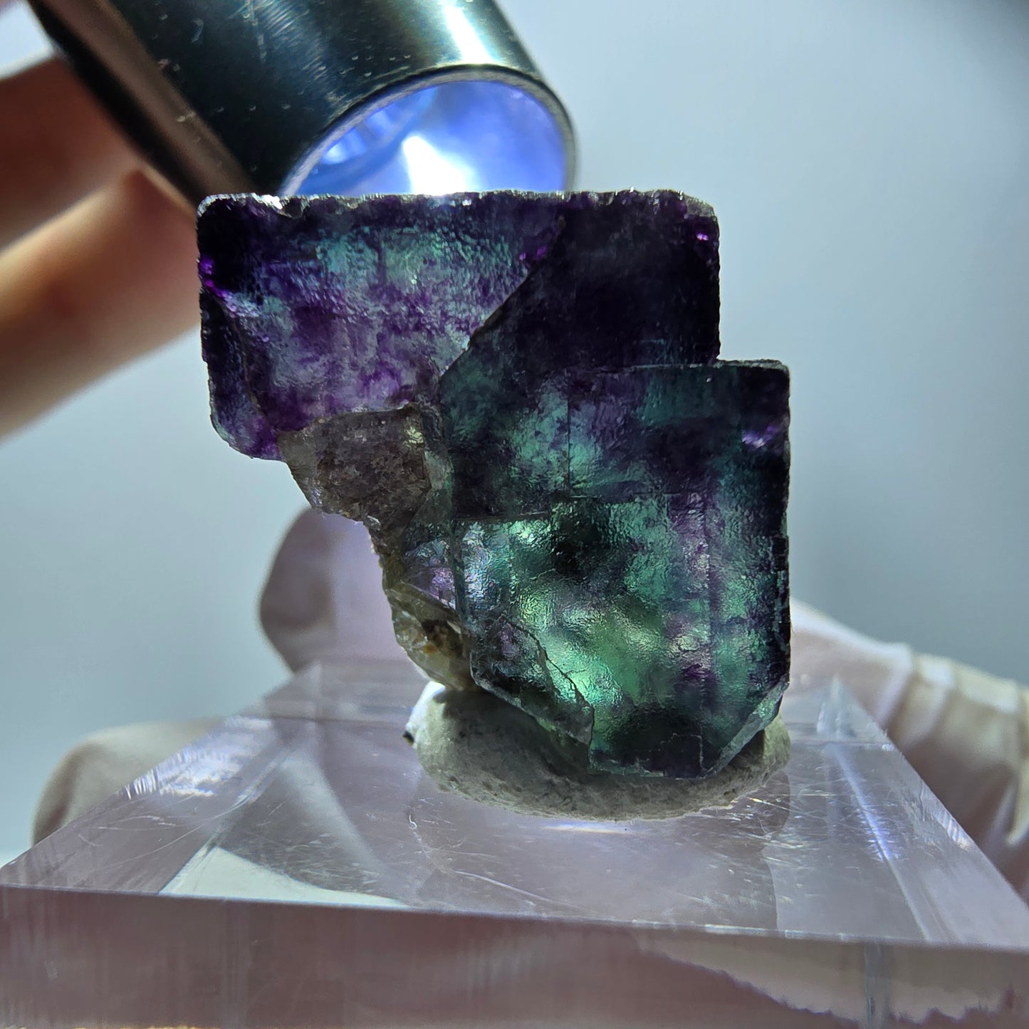 Rare Fluorite Cube Specimen, green purple Okorusu, Namibia 20*19*18mm